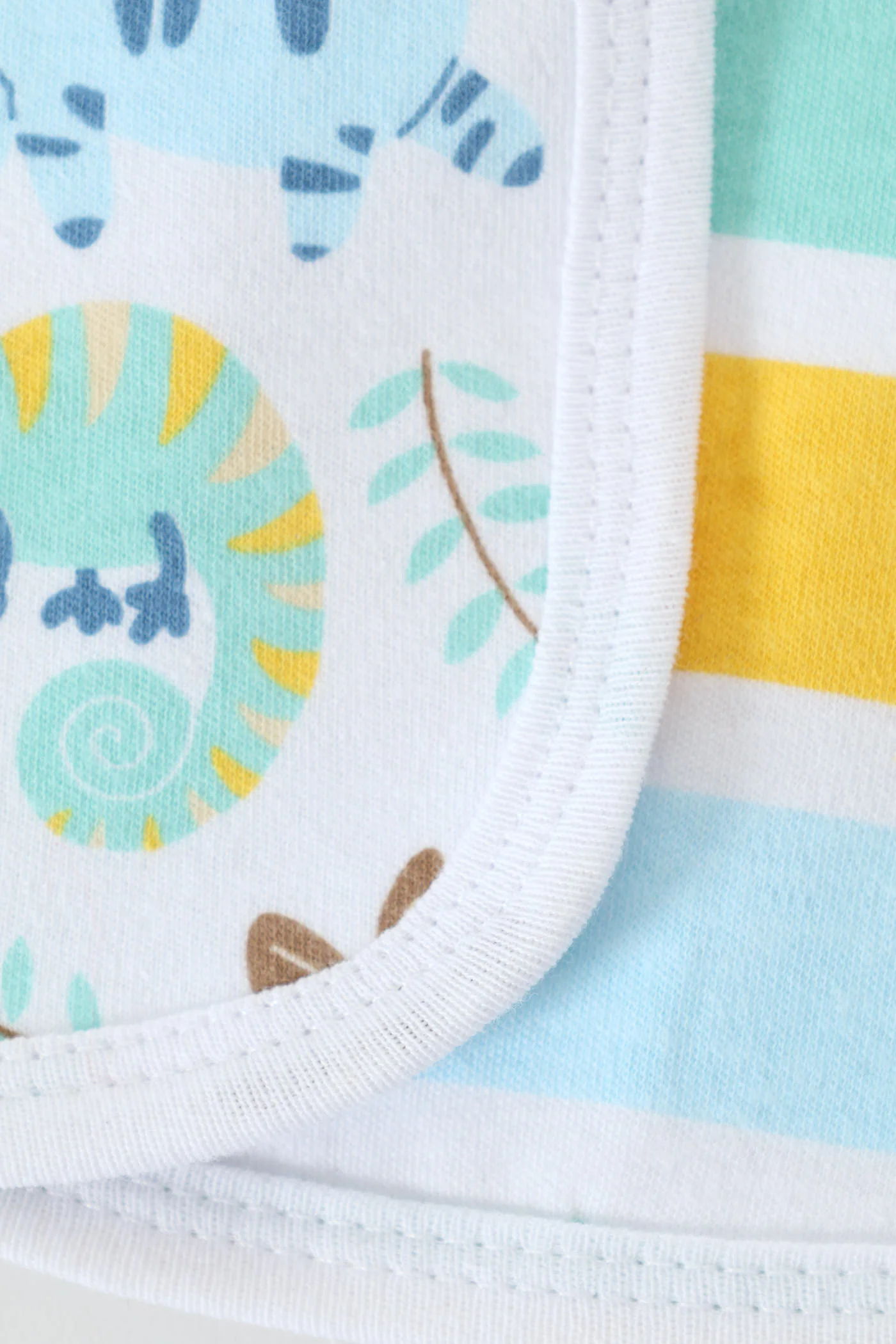 Baby Boys 2 Pack Animal Print & Stripes Bibs - Yellow/Blue - Image 3
