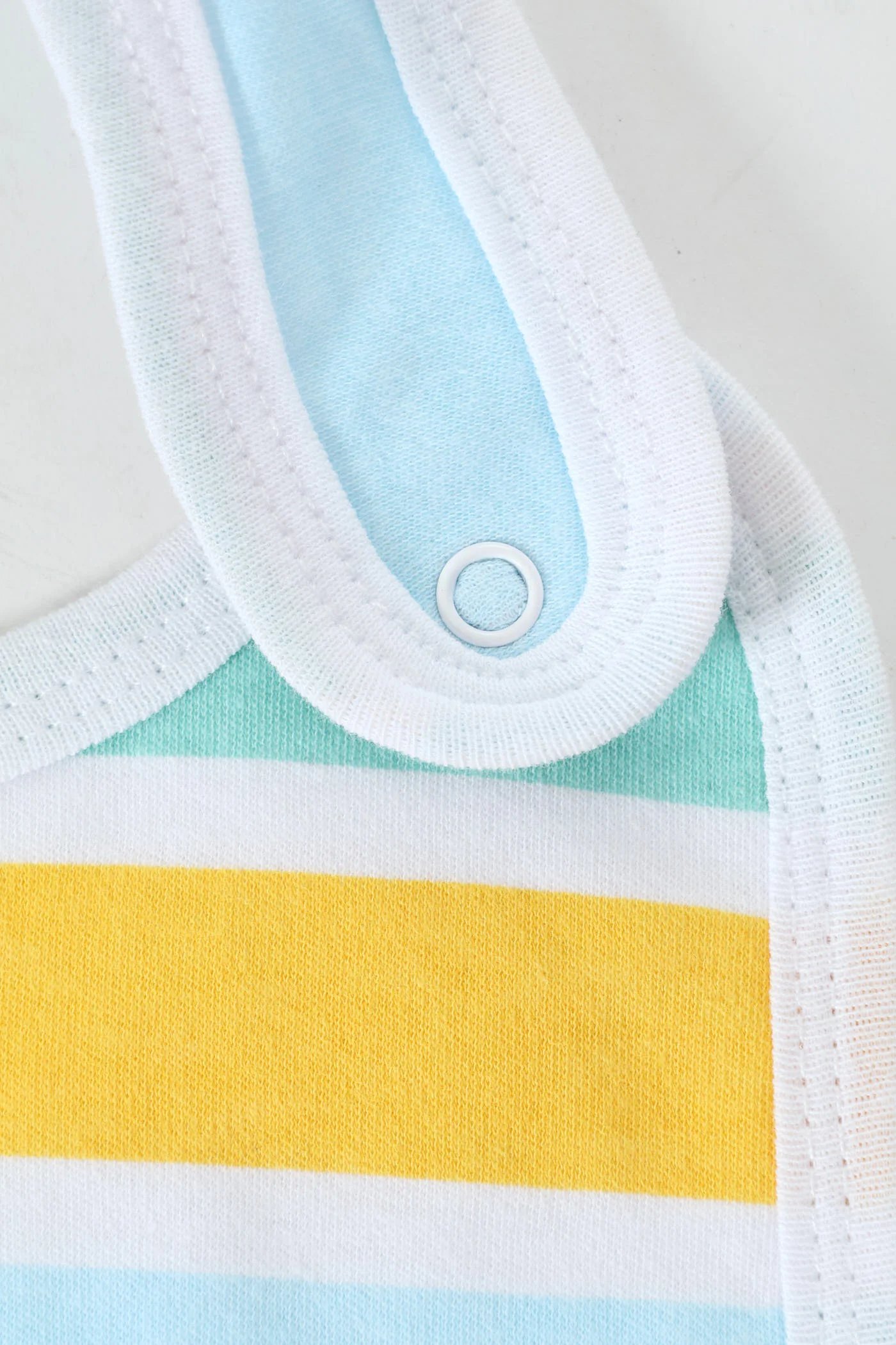 Baby Boys 2 Pack Animal Print & Stripes Bibs - Yellow/Blue - Image 4