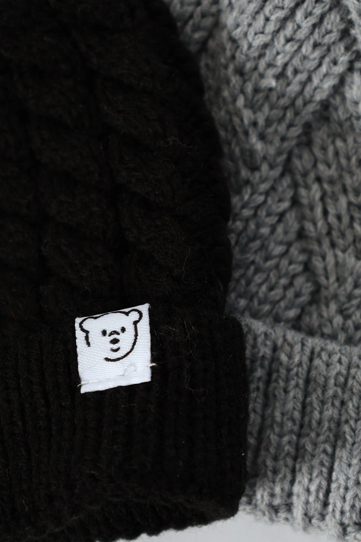 Baby Boys 2 Pack Bear Beanie - Black/Grey - Image 2