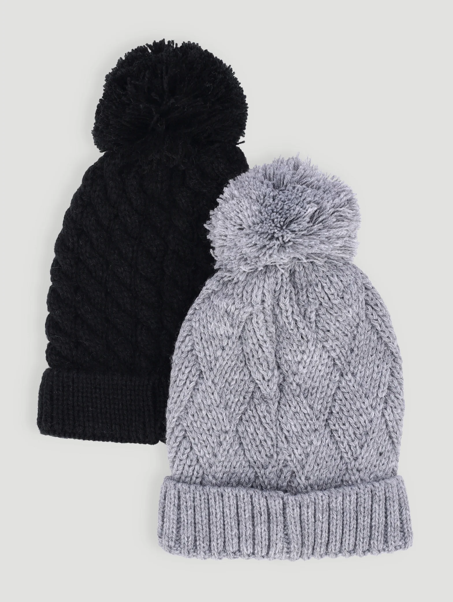 Baby Boys 2 Pack Bear Beanie - Black/Grey - Image 5