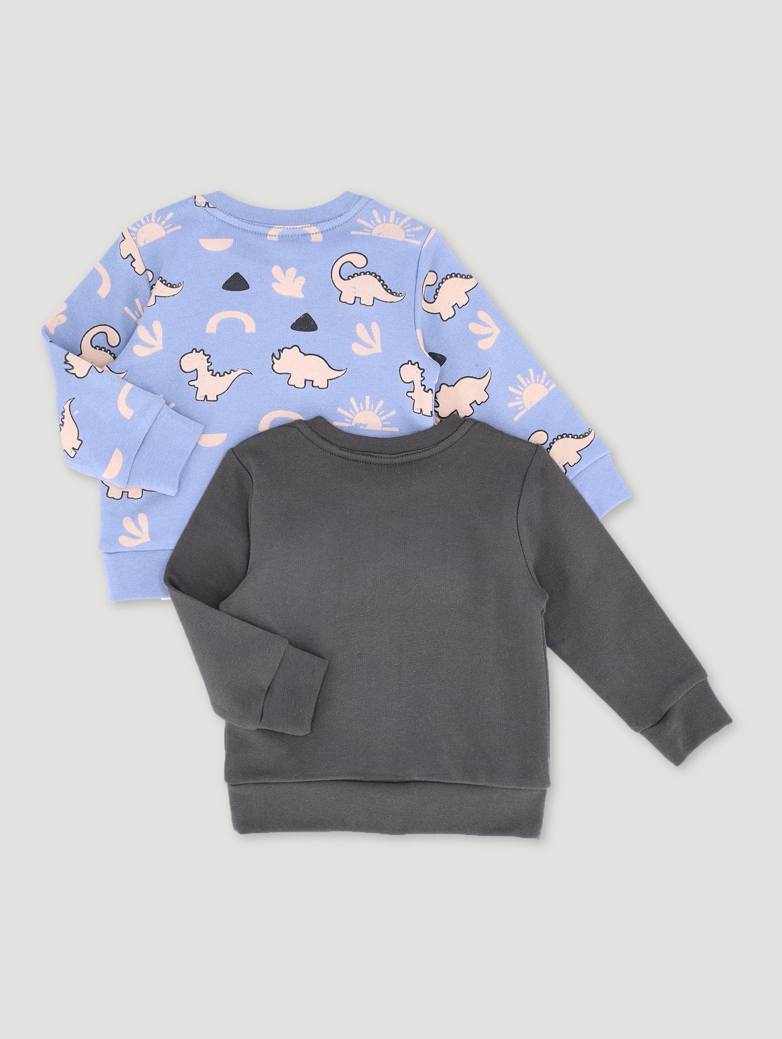 Baby Boys 2 Pack Brushed Dino Print Fleece Top - Image 2
