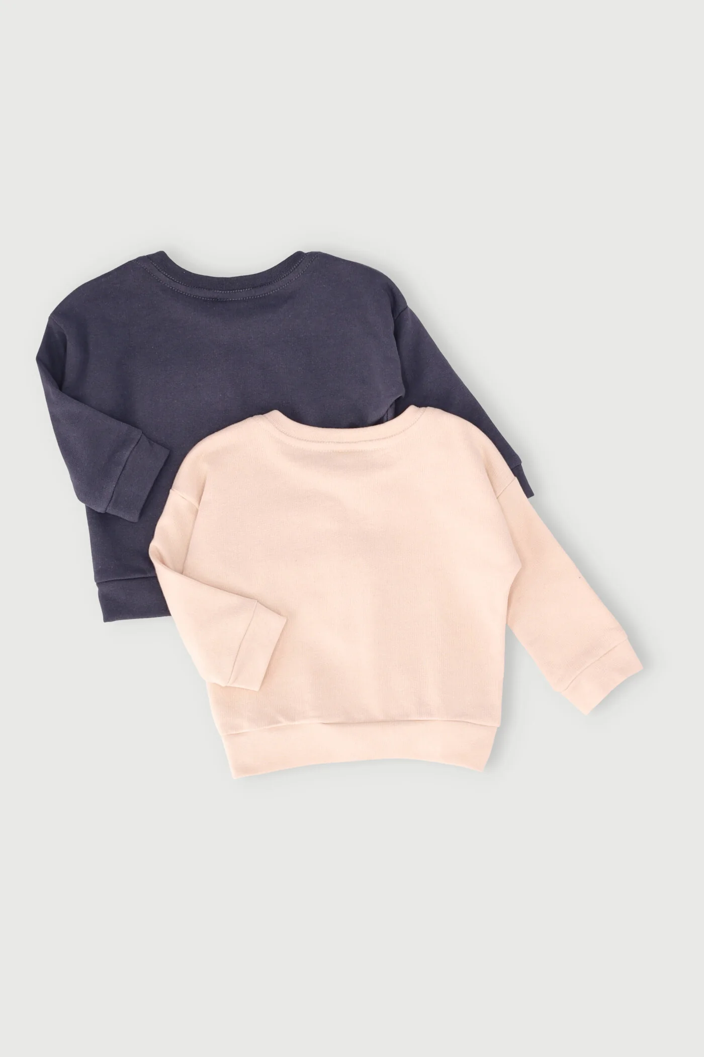 Baby Boys 2 Pack Brushed Fleece Bear Sweat Top - Cream/Grey - Image 2