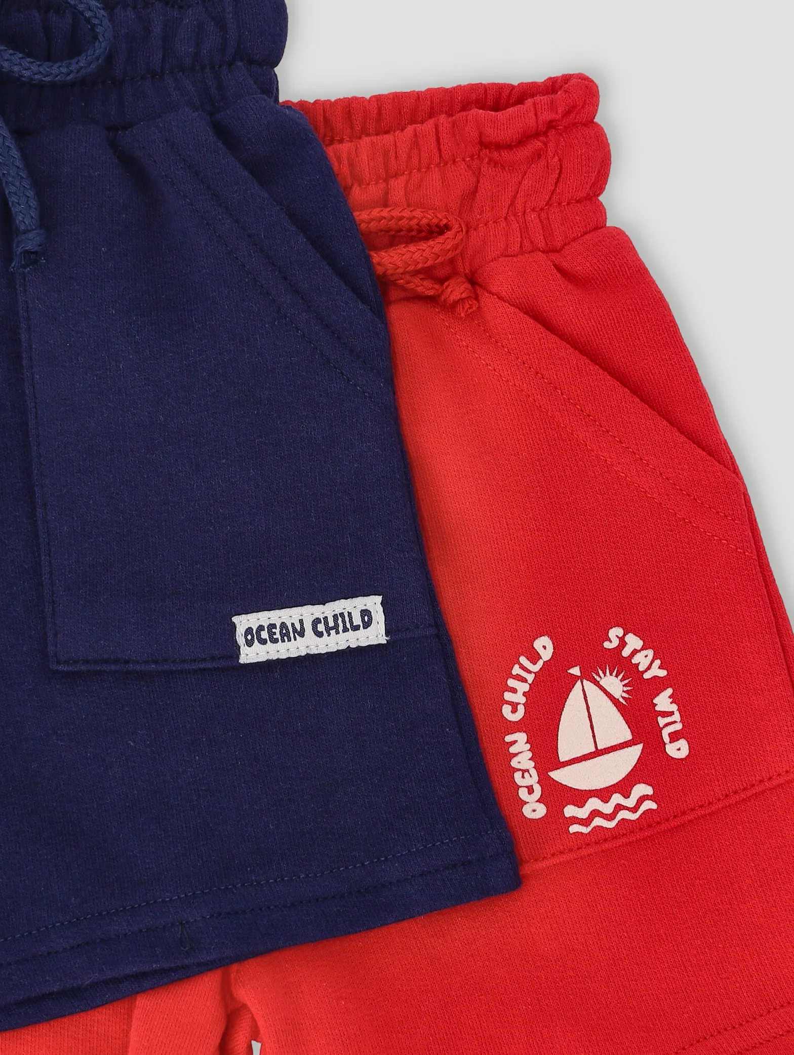 Baby Boys 2 Pack Jolly Marine Knit Short - Navy/Red - Image 2