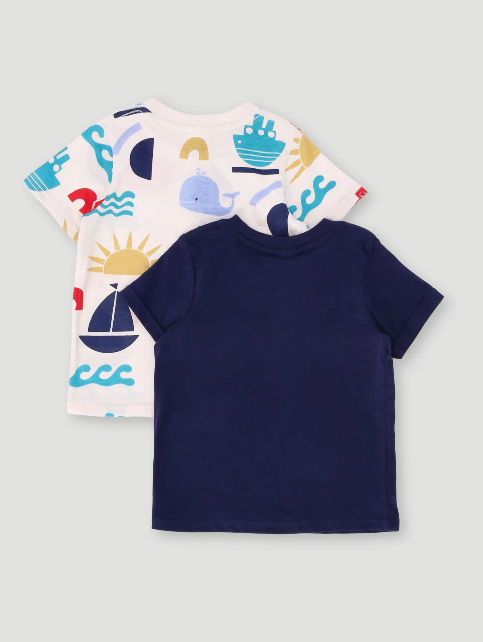Baby Boys 2 Pack Jolly Mariner Knit Tee - Navy/Red - Image 2