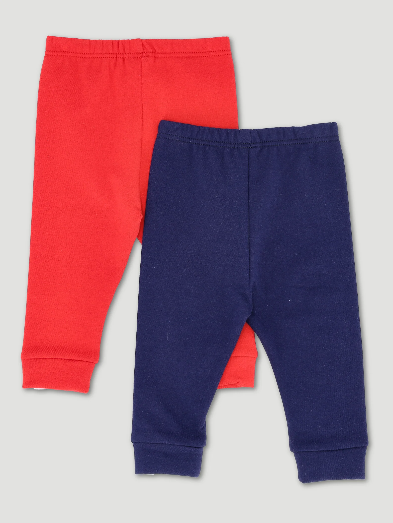 Baby Boys 2 Pack Legging - Red/Navy - Image 2