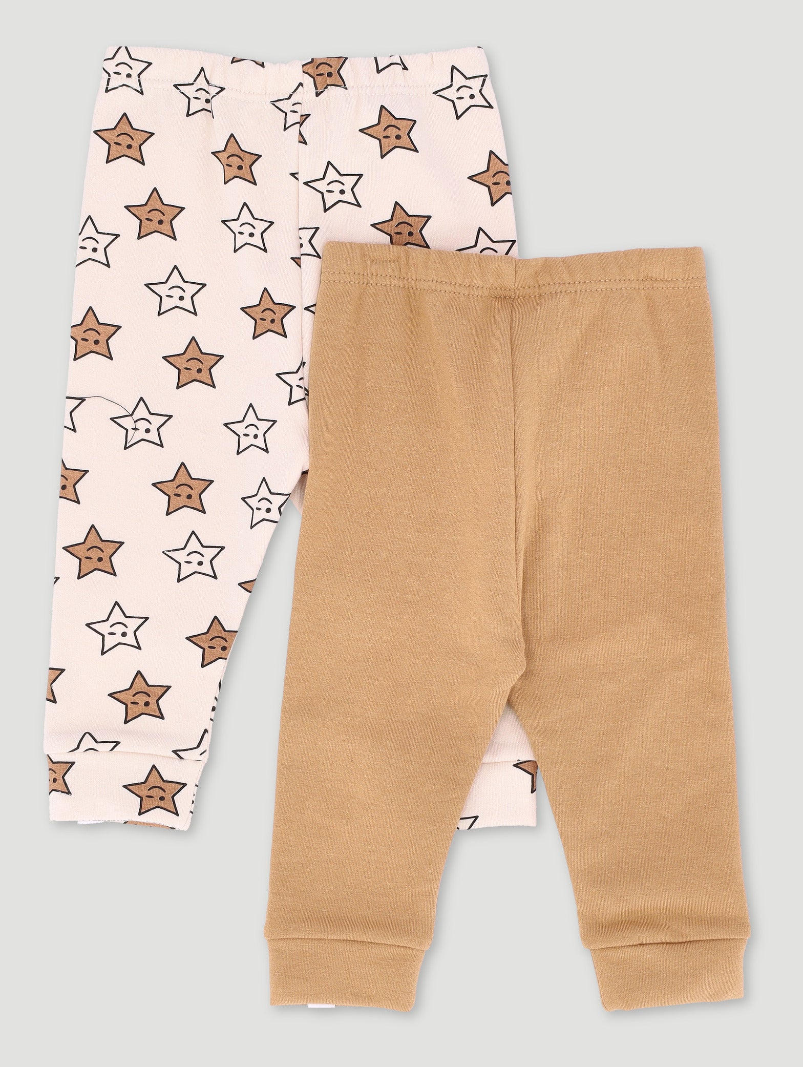 Baby Boys 2 Pack Leggings - Apricot - Image 2