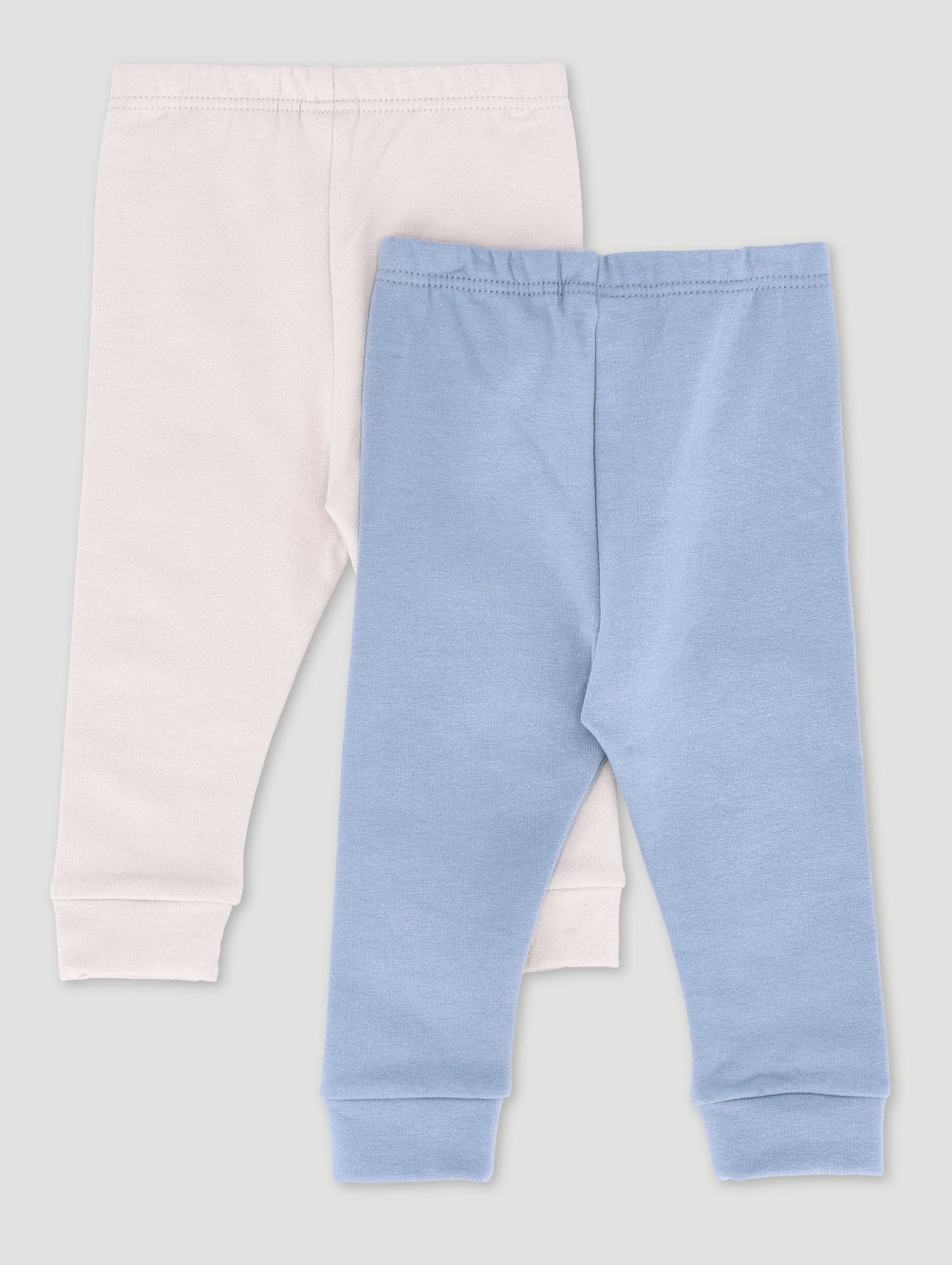 Baby Boys 2 Pack Leggings - Denim Blue/Grey - Image 2