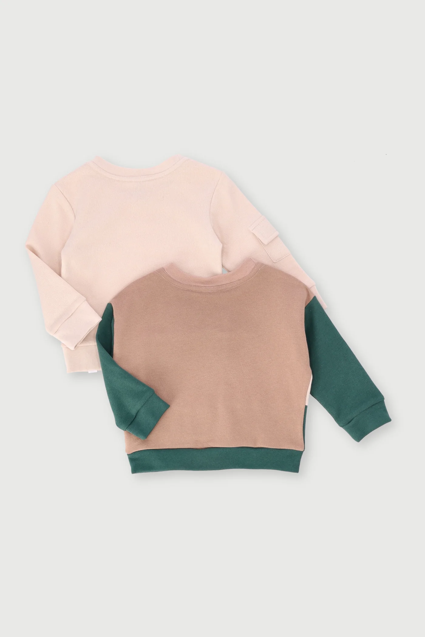 Baby Boys 2 Pack Novelty Sweat Top - Forest Green - Image 2