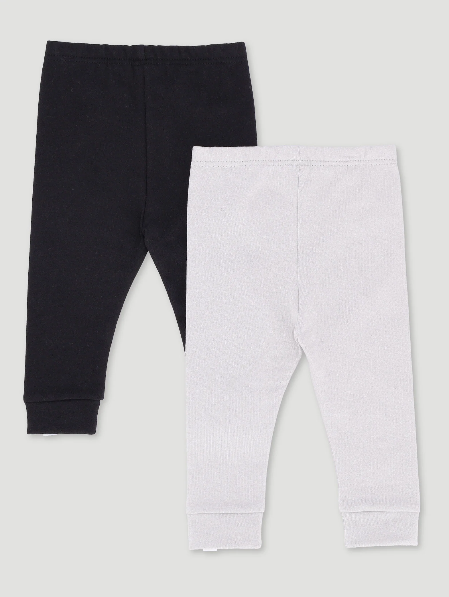 Baby Boys 2 Pack Plain Legging - Grey/Black - Image 2
