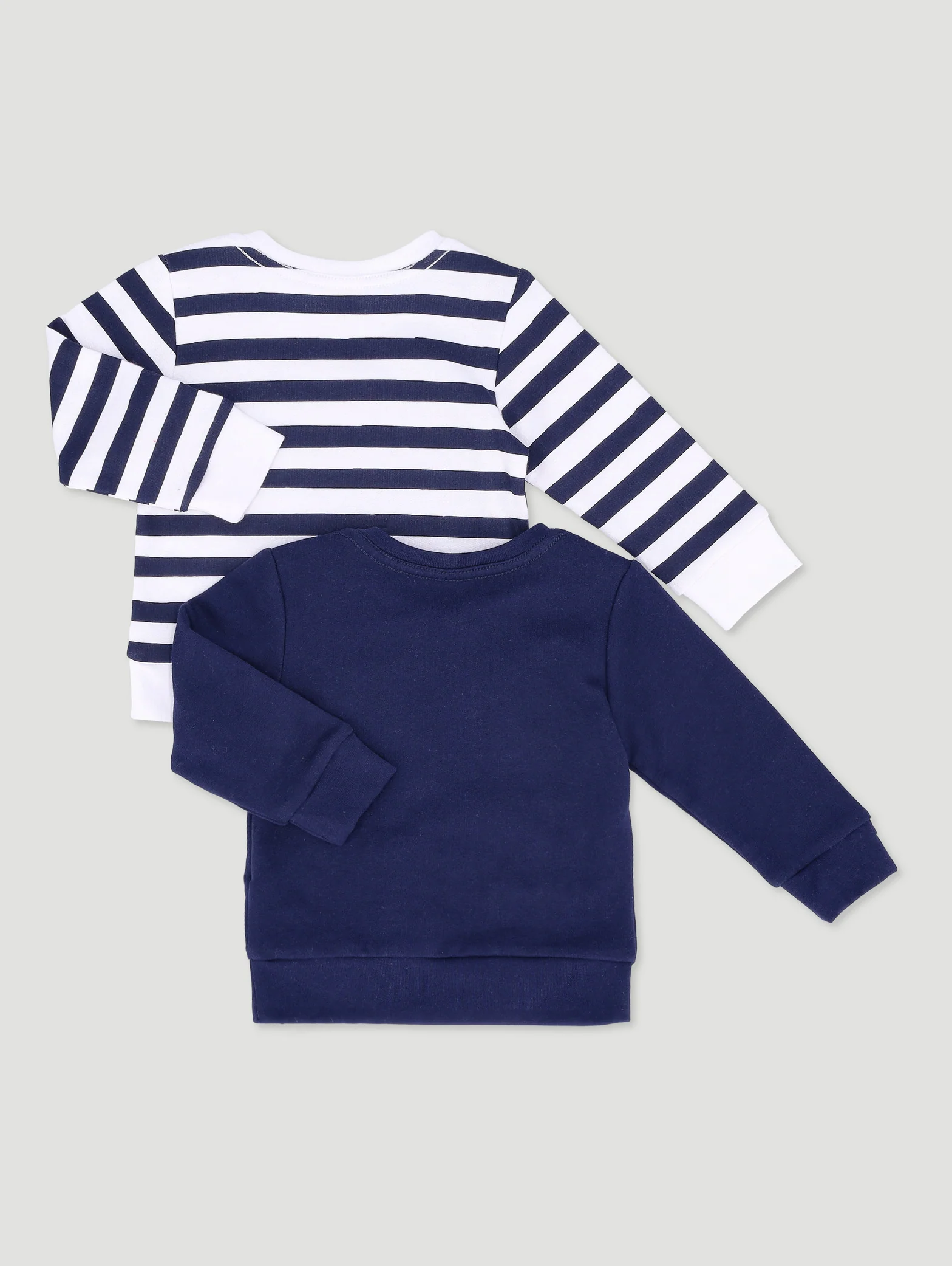 Baby Boys 2 Pack Roar-Some Brushed Tops - Navy - Image 2