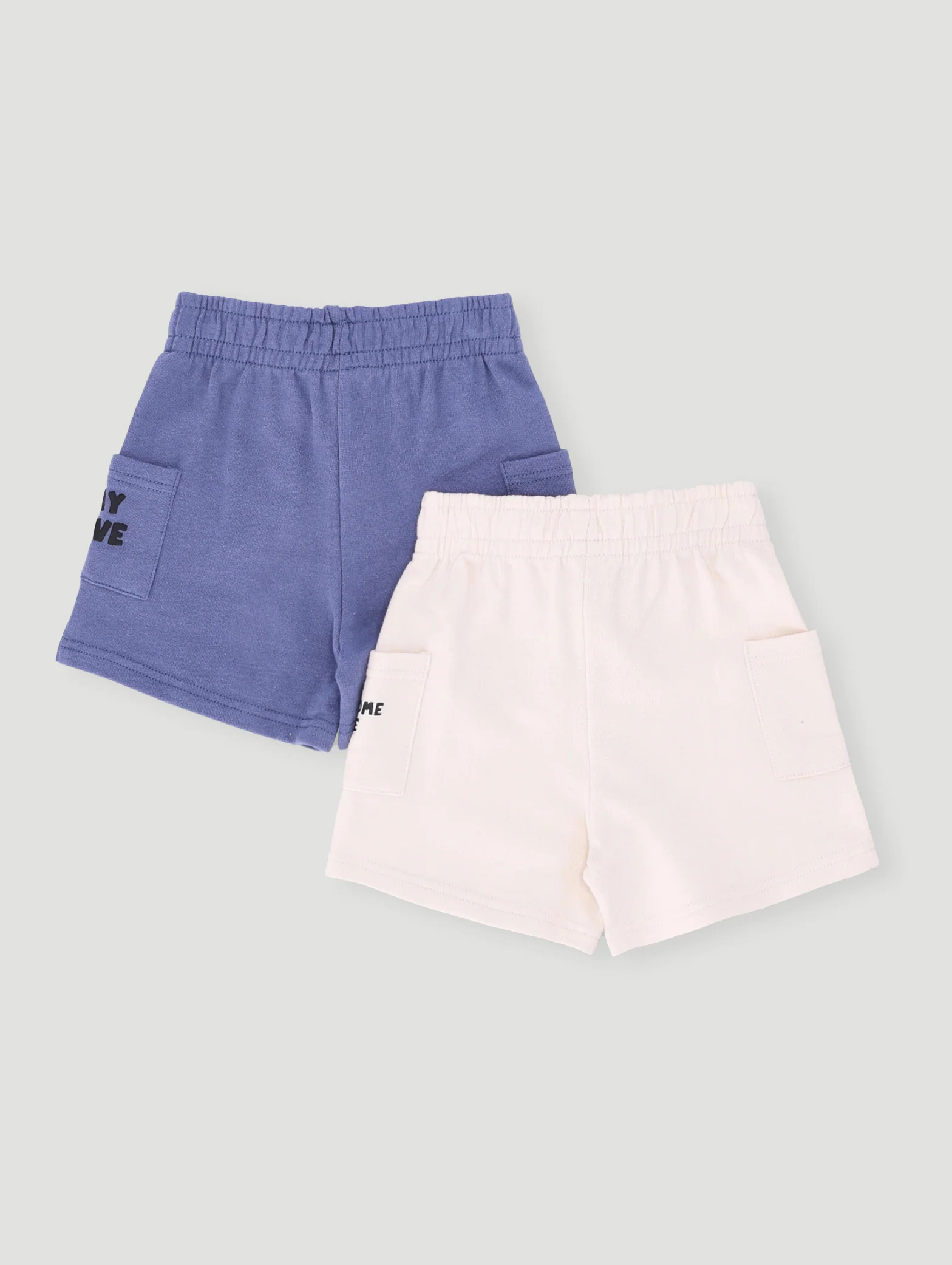 Baby Boys 2 Pack Safari Knit Short - Stone/Multi - Image 3