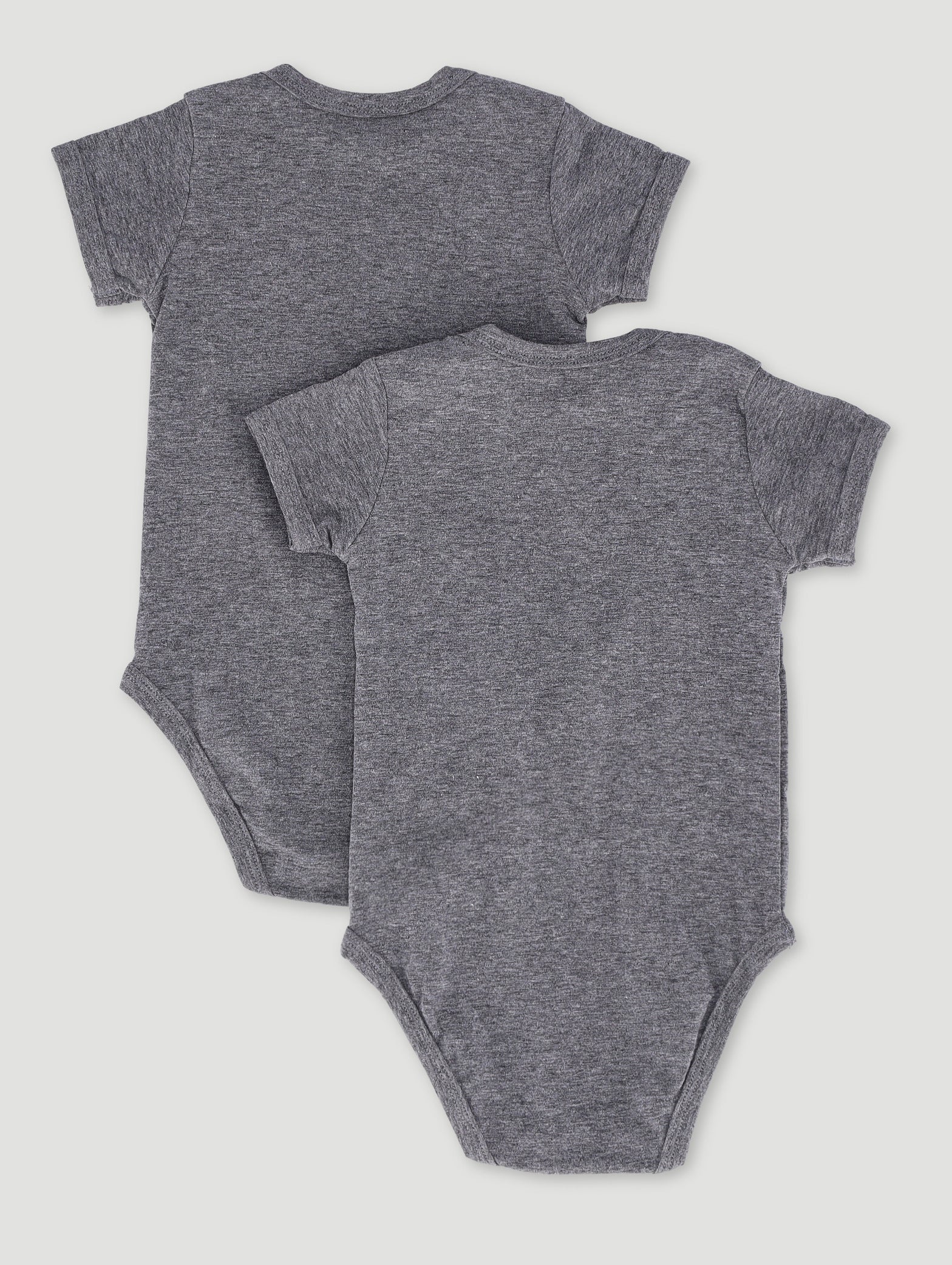 Baby Boys 2 Pack Short Sleeve Bodyvest - Grey Melange - Image 2