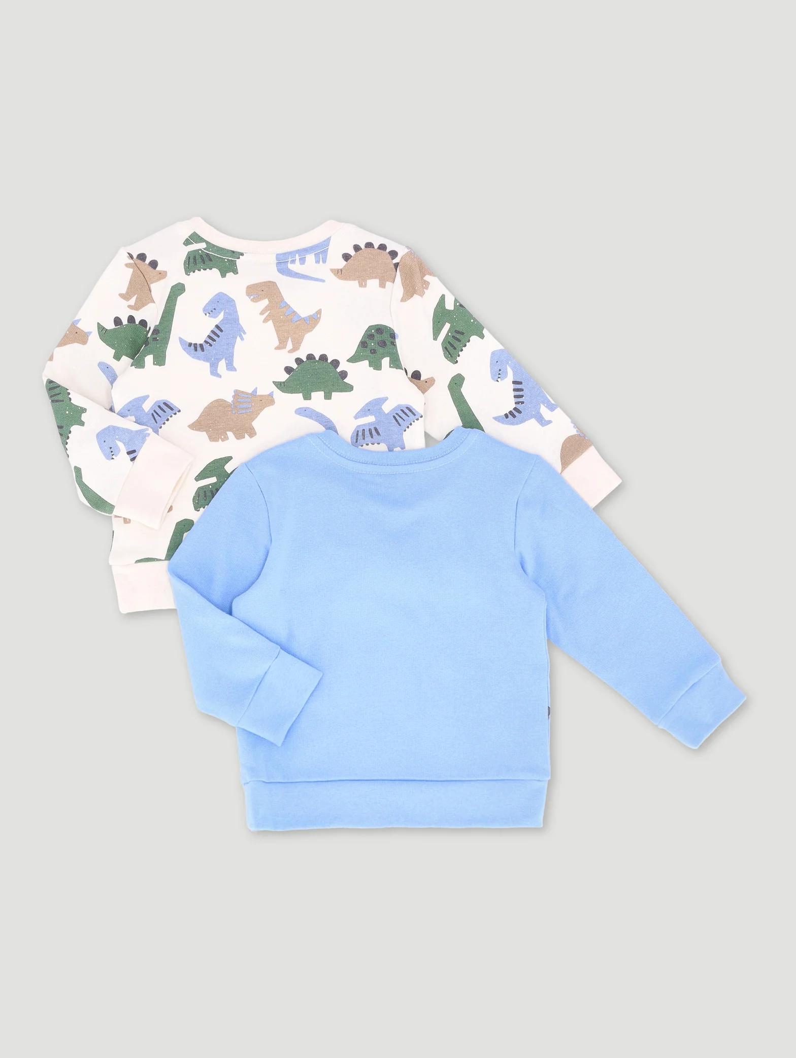Baby Boys 2 Pack Sweat Top - Blue/White - Image 2