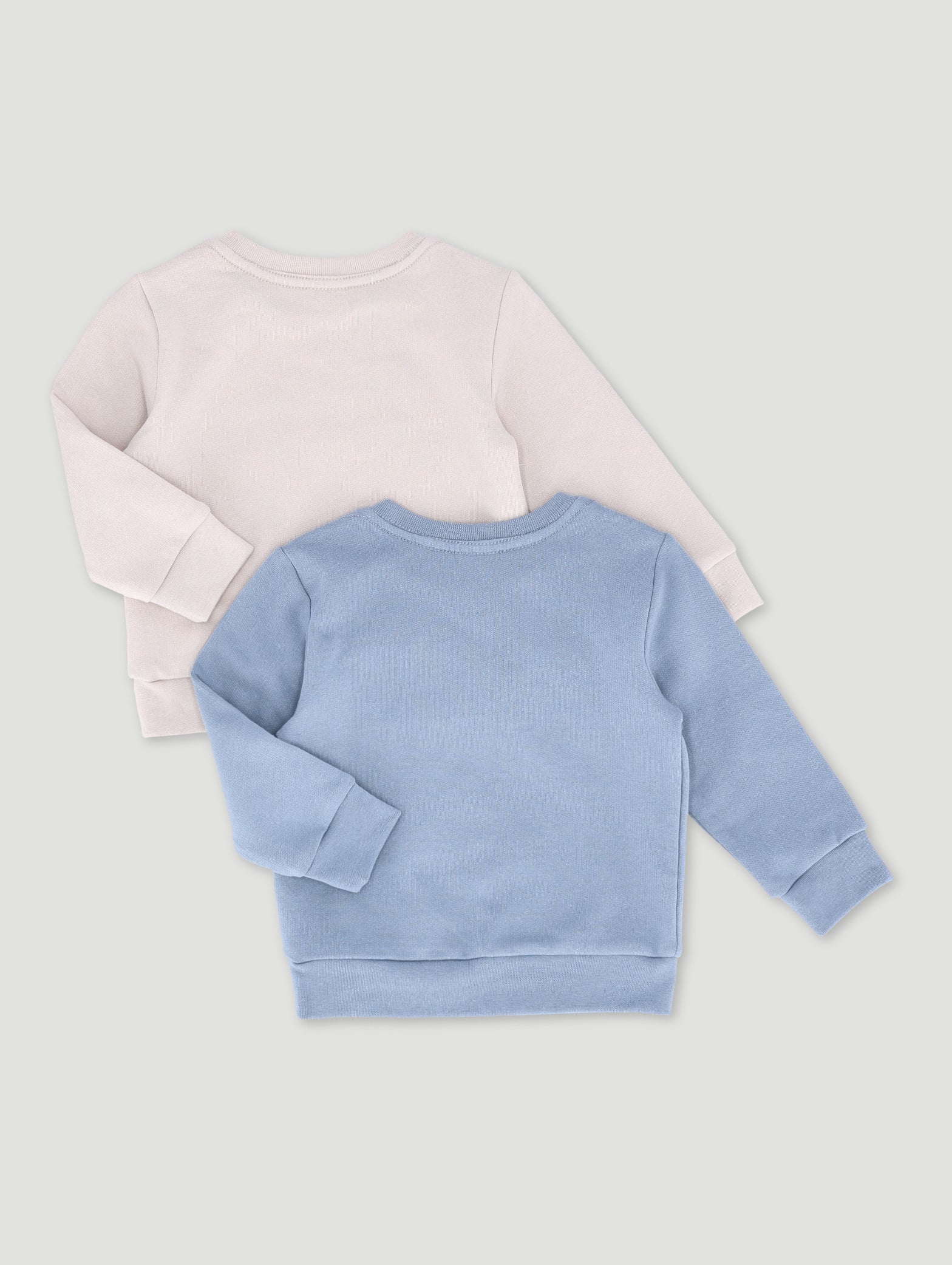Baby Boys 2 Pack Sweat Tops - Denim Blue/Grey - Image 2