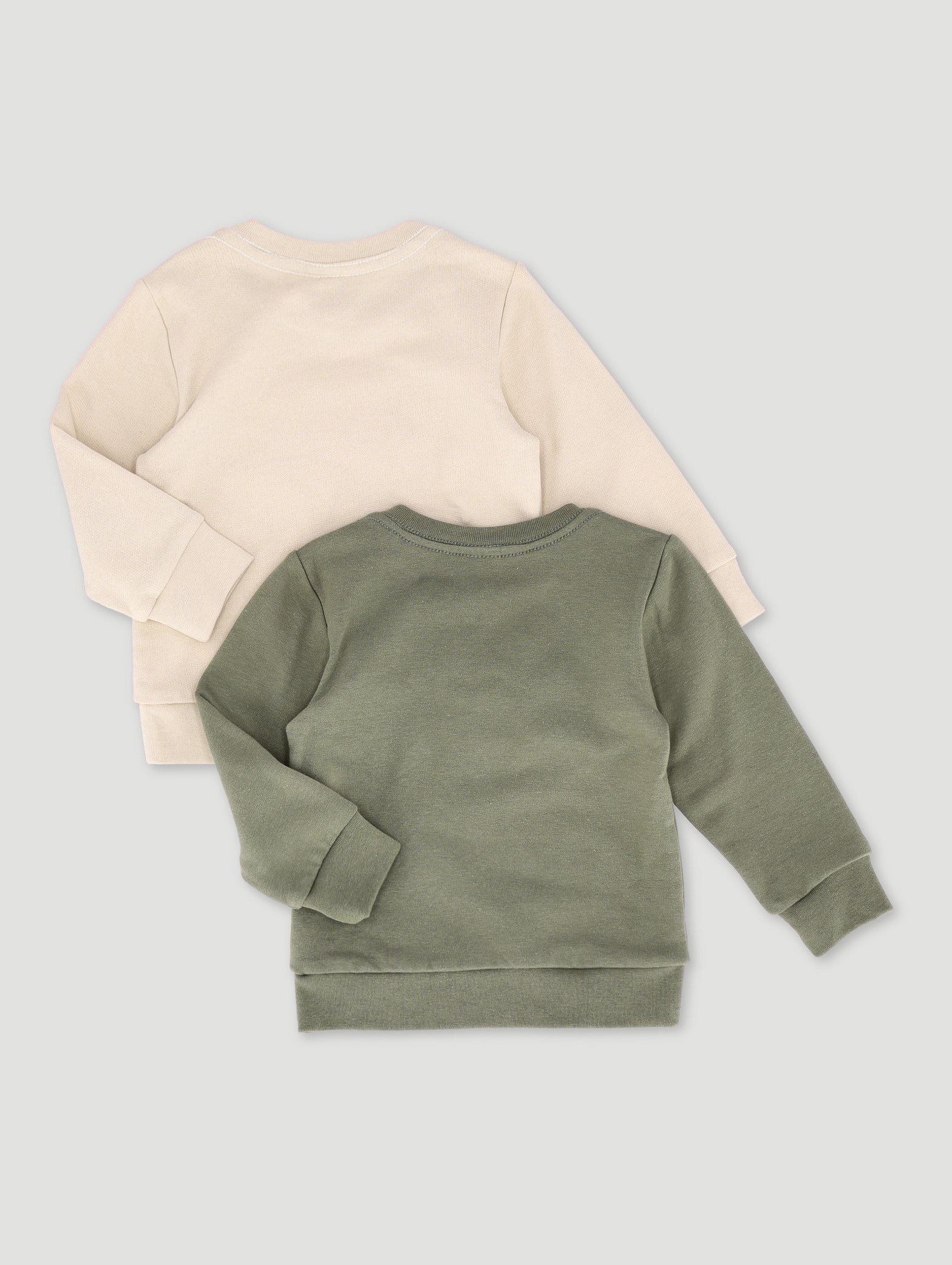 Baby Boys 2 Pack Sweat Tops - Explorer Fatigue/Off White - Image 2