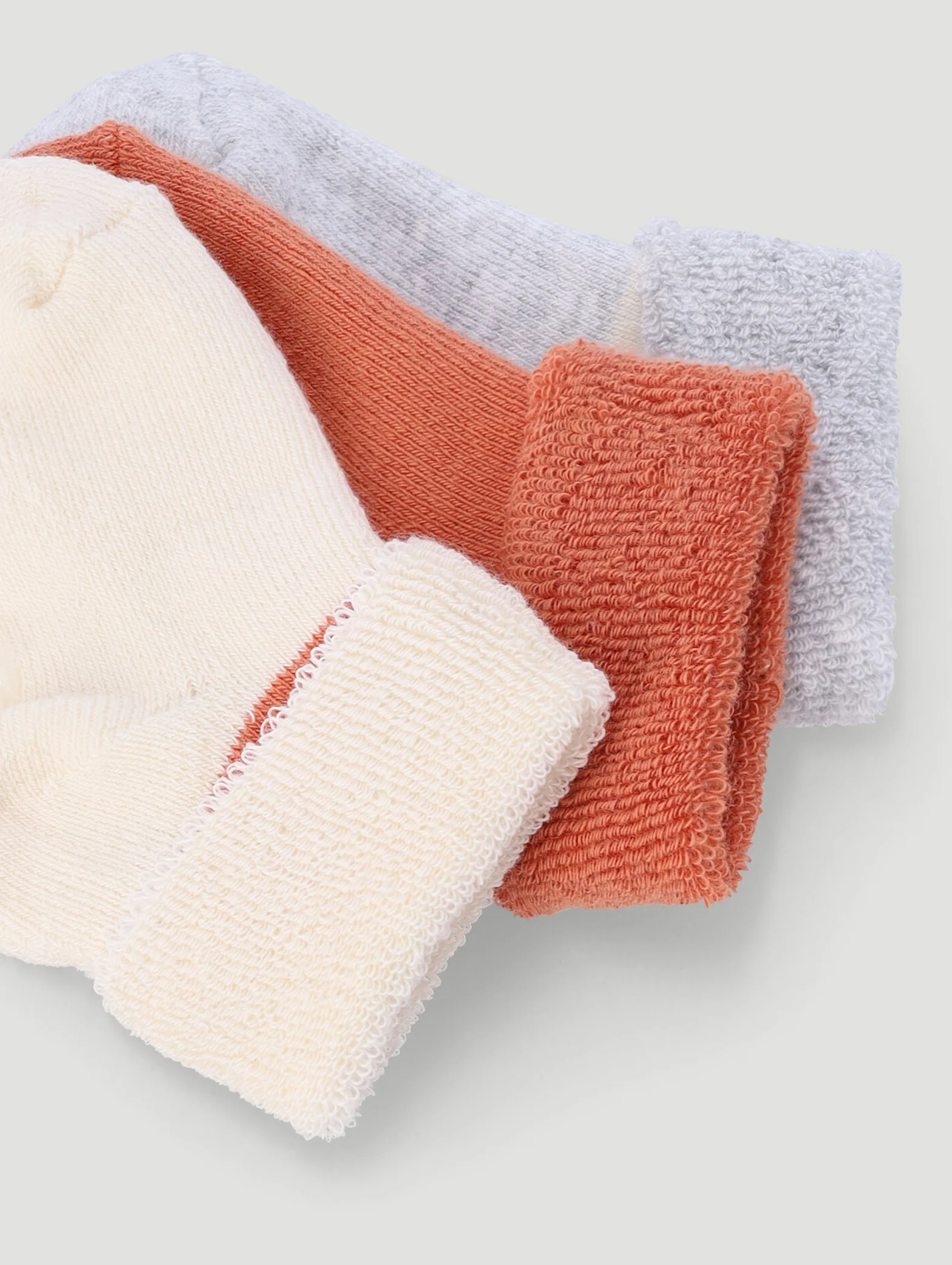 Baby Boys 3 Pack Double Stripe Toweling Socks - Nude - Image 2