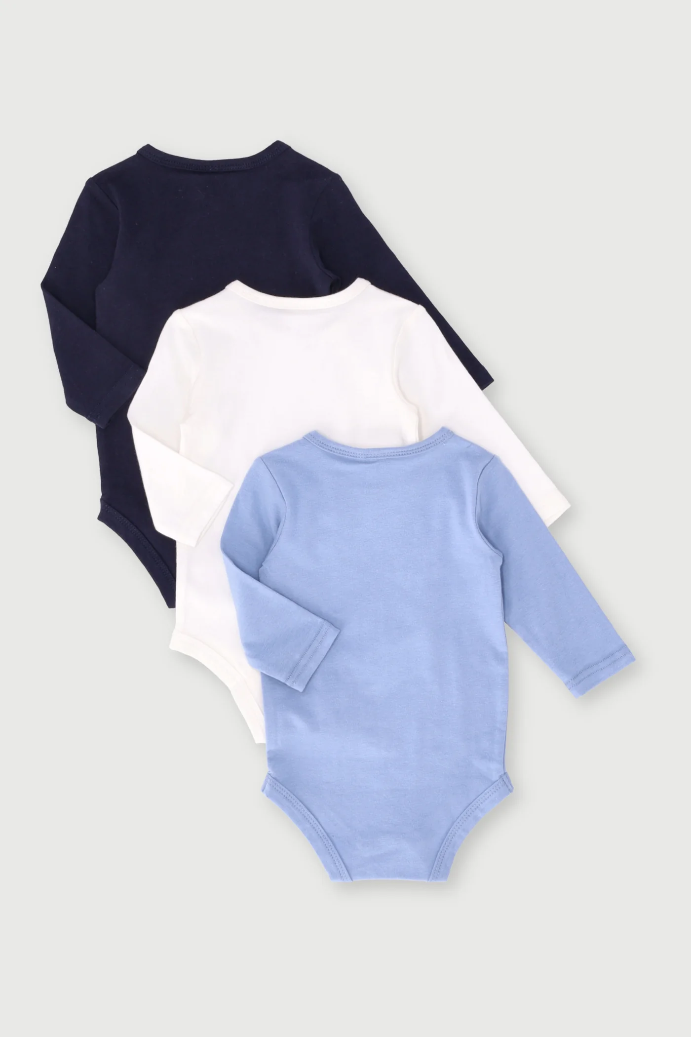 Baby Boys 3 Pack Fashion Vest - Cream/Navy - Image 2