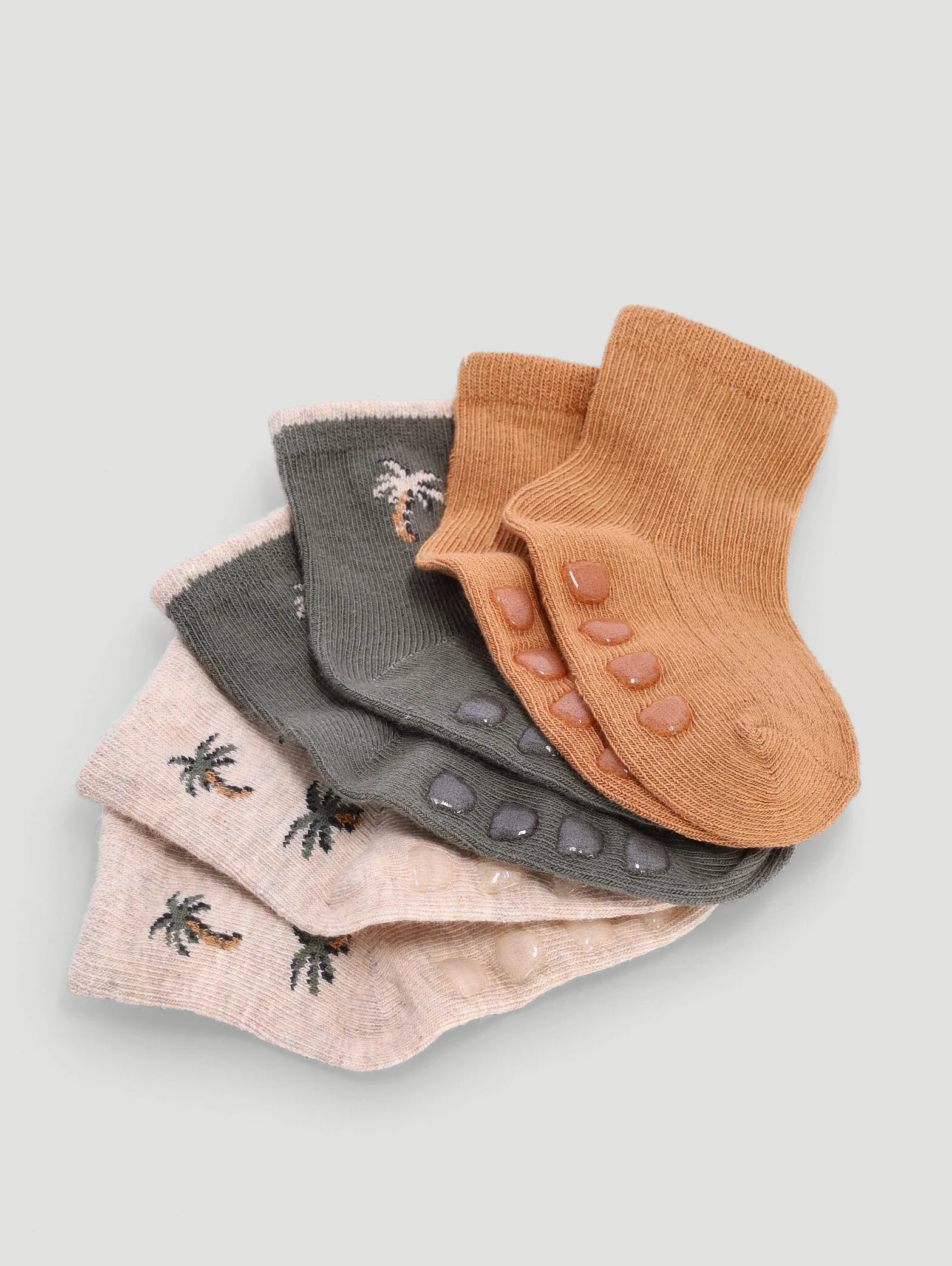 Baby Boys 3 Pack Palm Tress Cotton Sock - Multi - Image 2