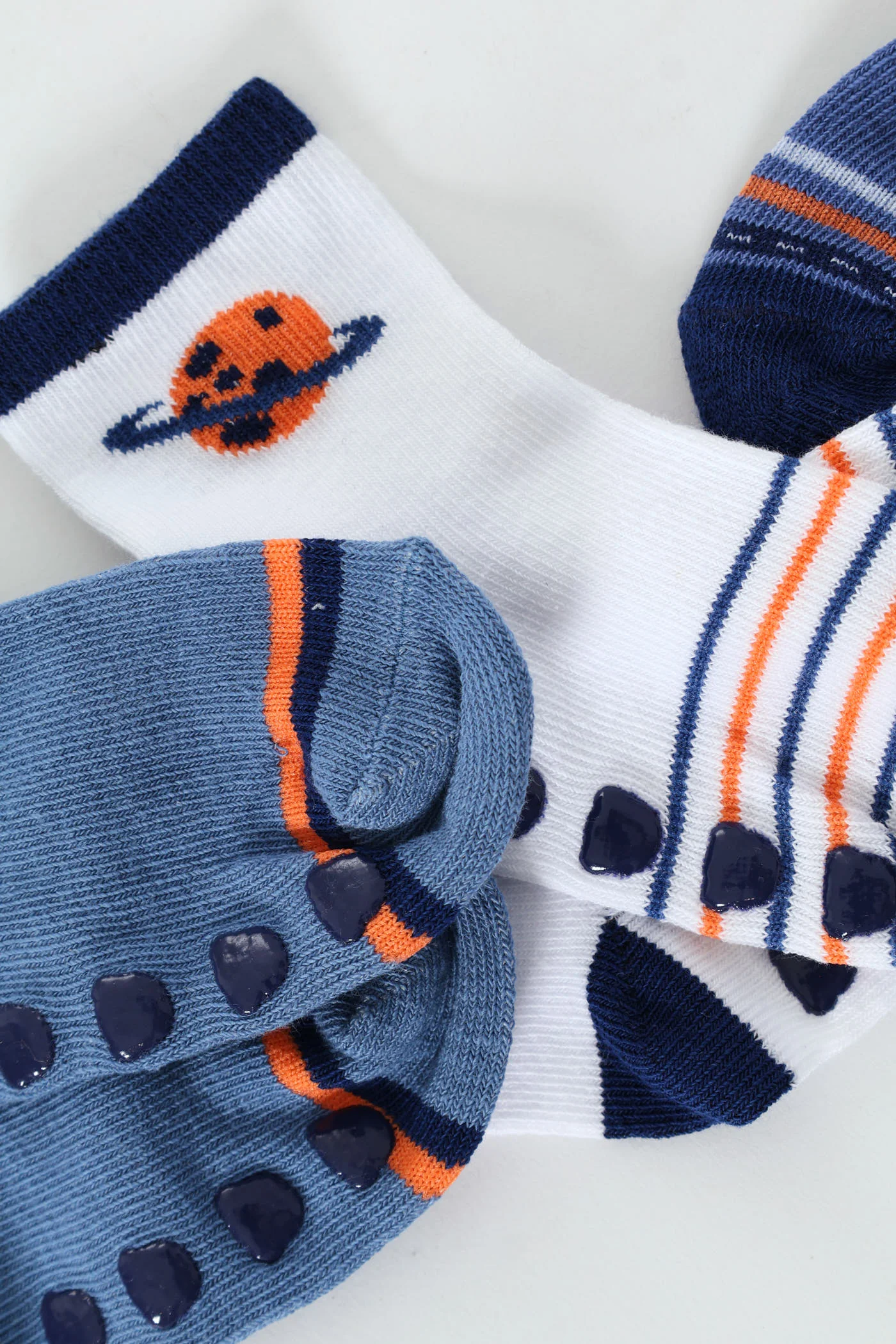 Baby Boys 3 Pack Space Cotton Socks - Dark Navy - Image 4