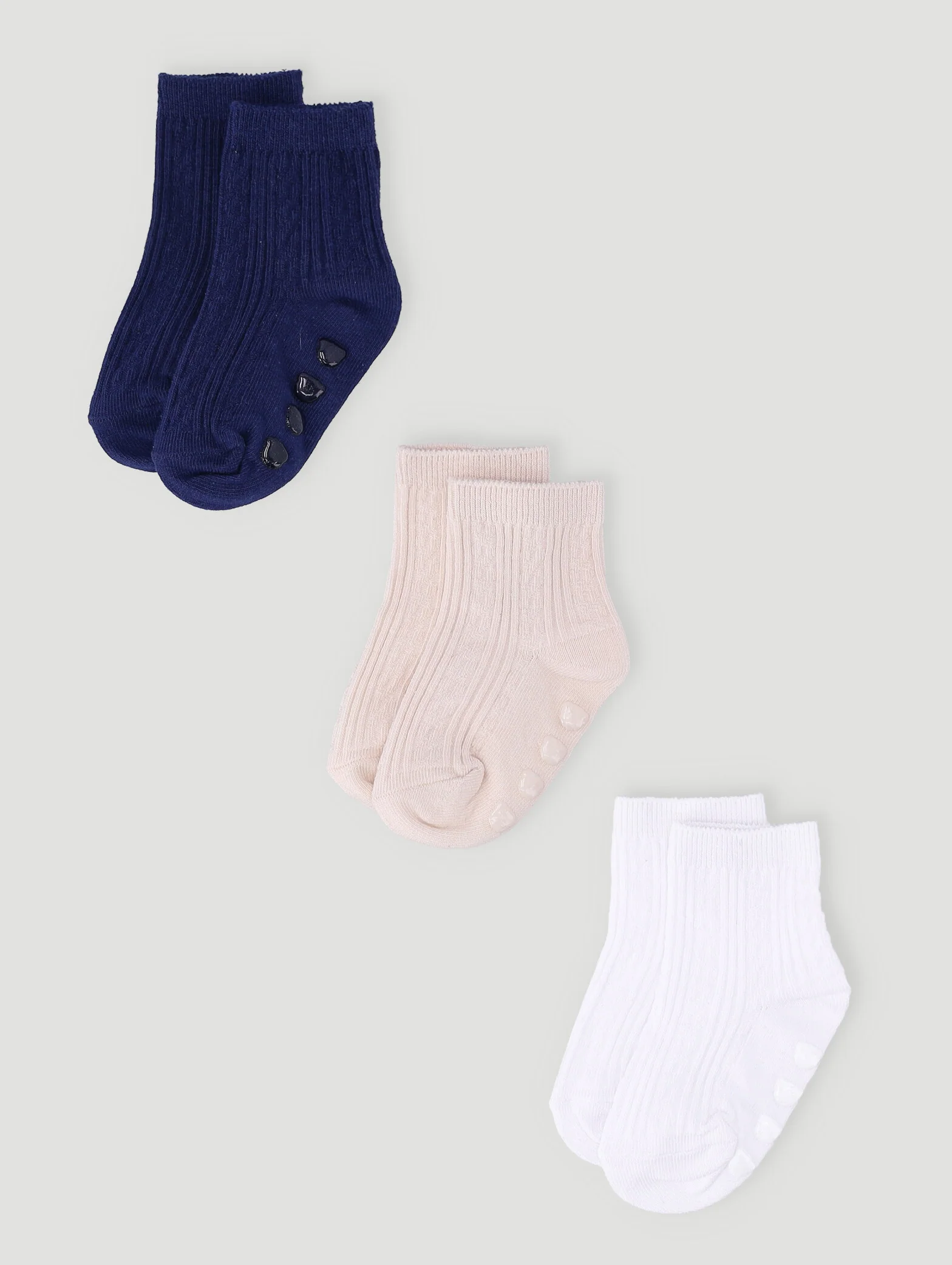 Baby Boys 3 Pack Textured Sock - Multi - Image 2