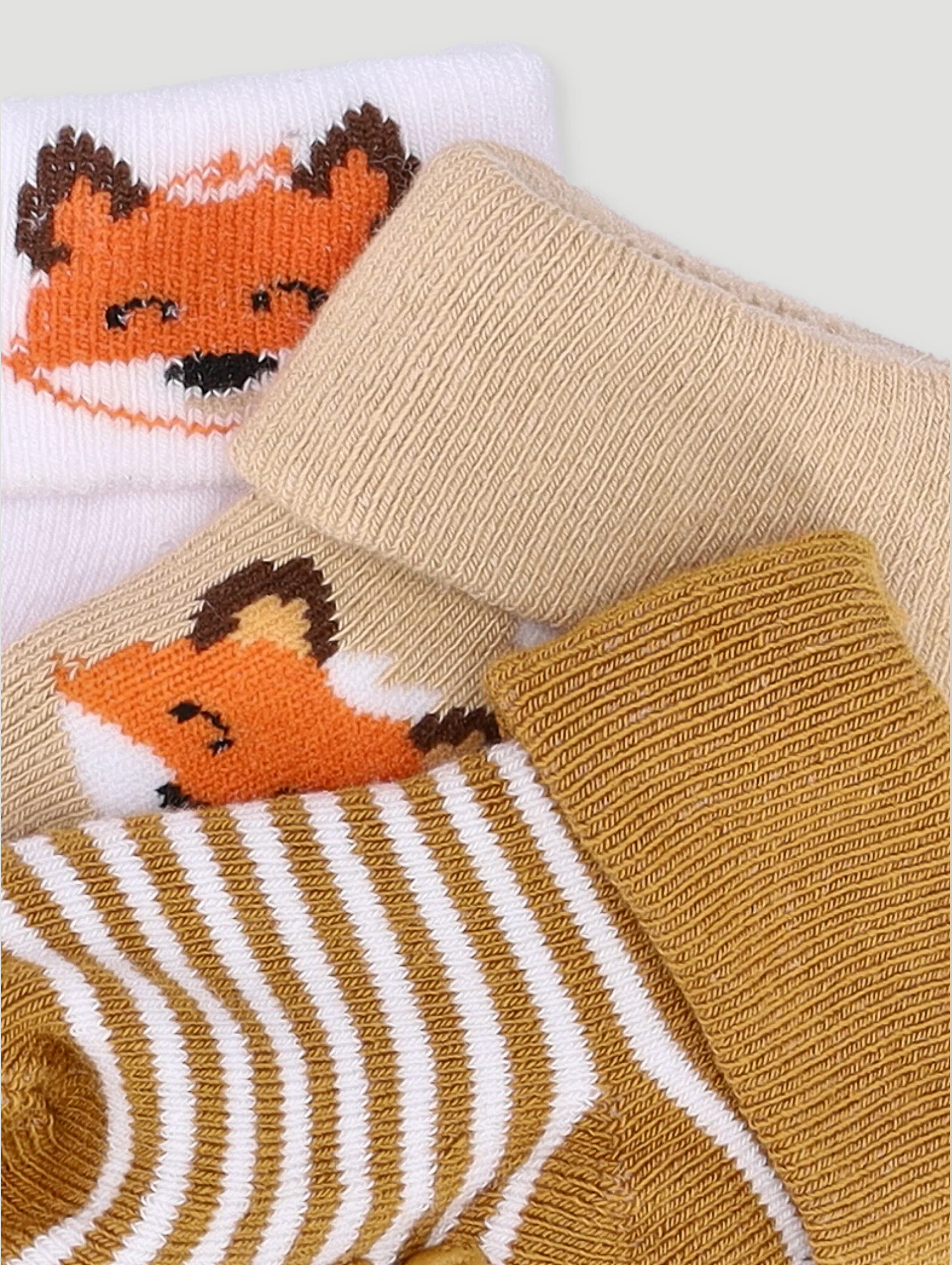 Baby Boys 3 Pack Towelling Socks - Light Brown - Image 2