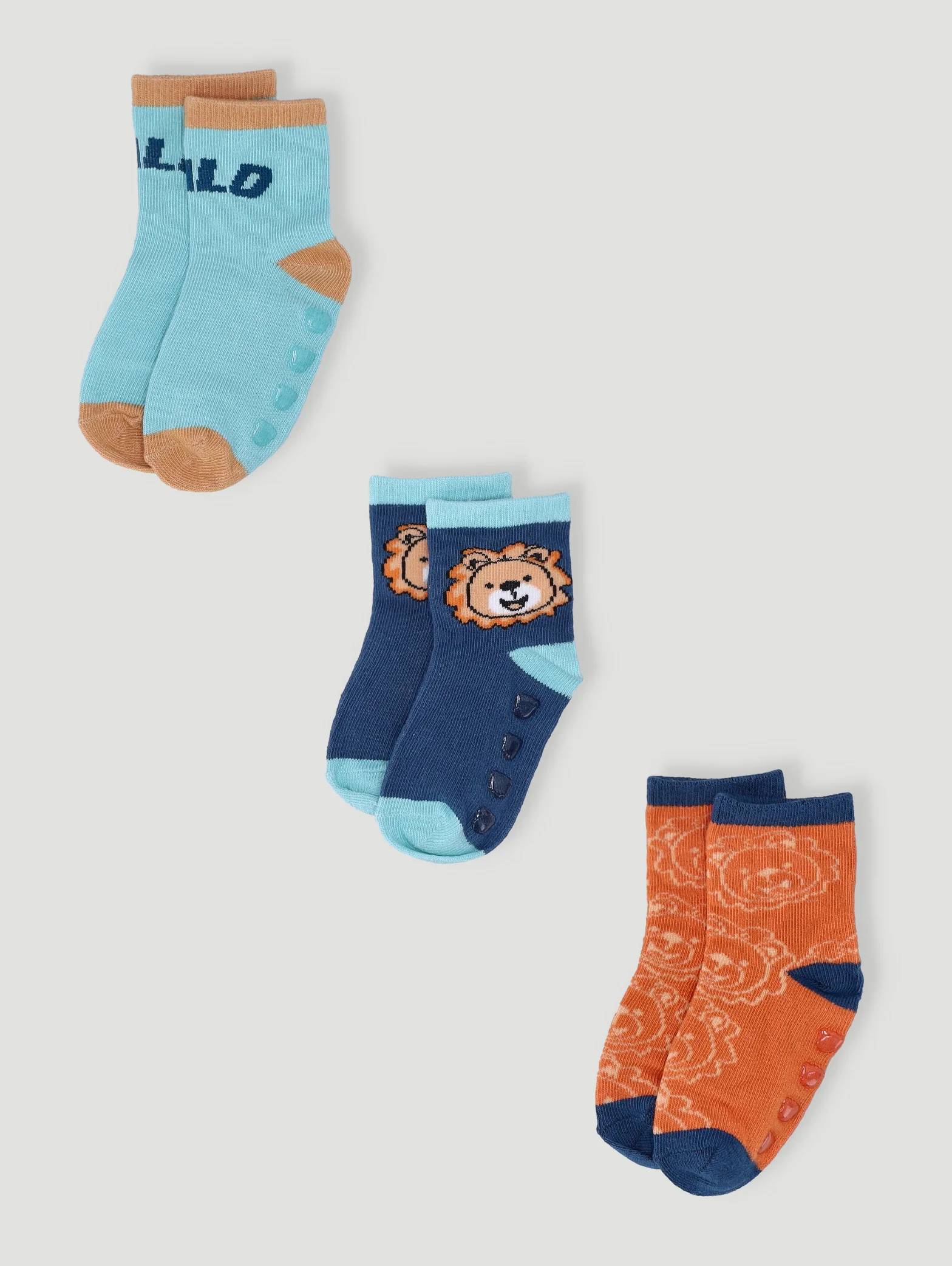 Baby Boys 3 Pack Wild About Dad Socks - Blue - Image 3