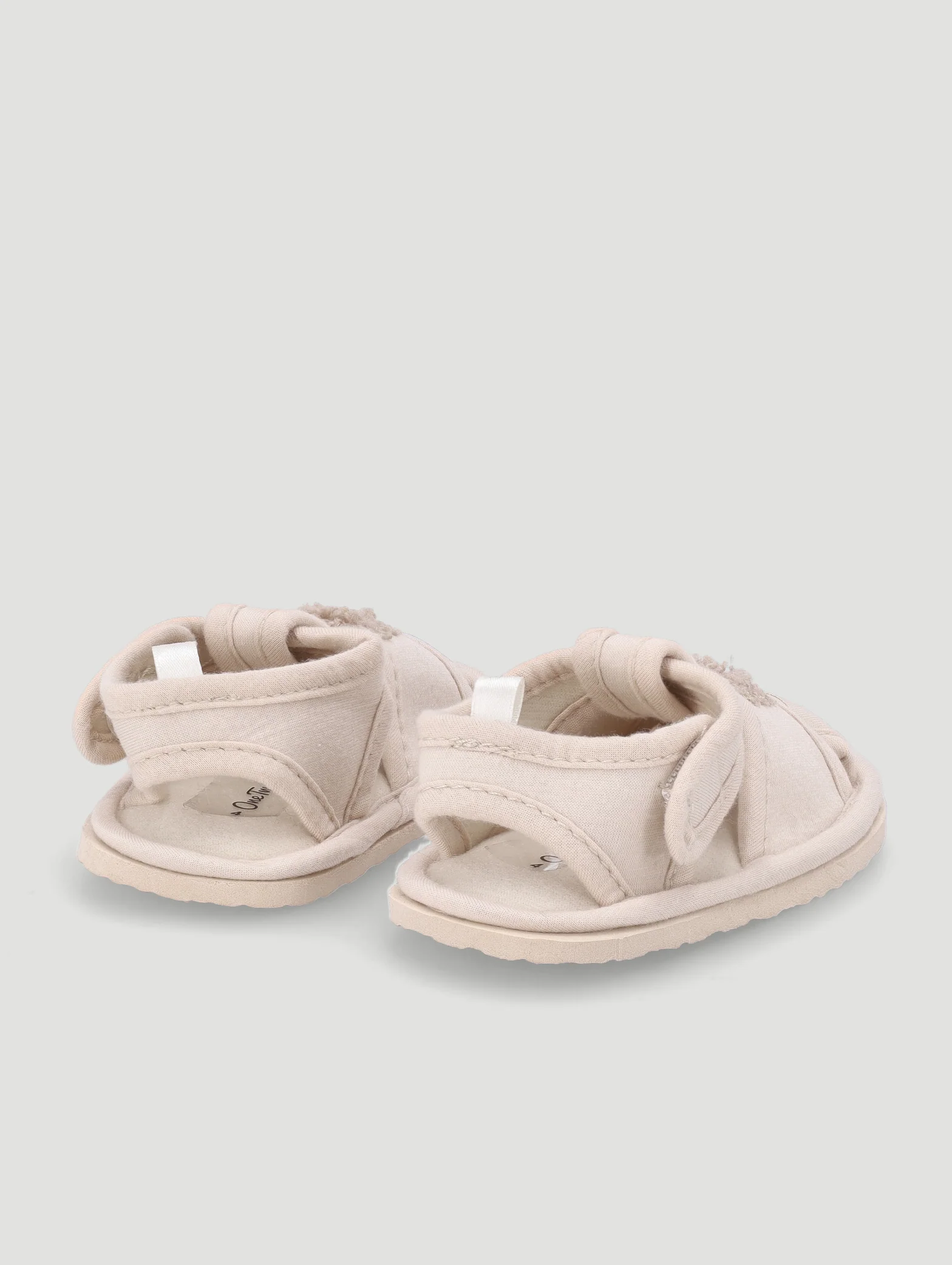 Baby Boys Bear Open Toe Slipper - Stone - Image 2