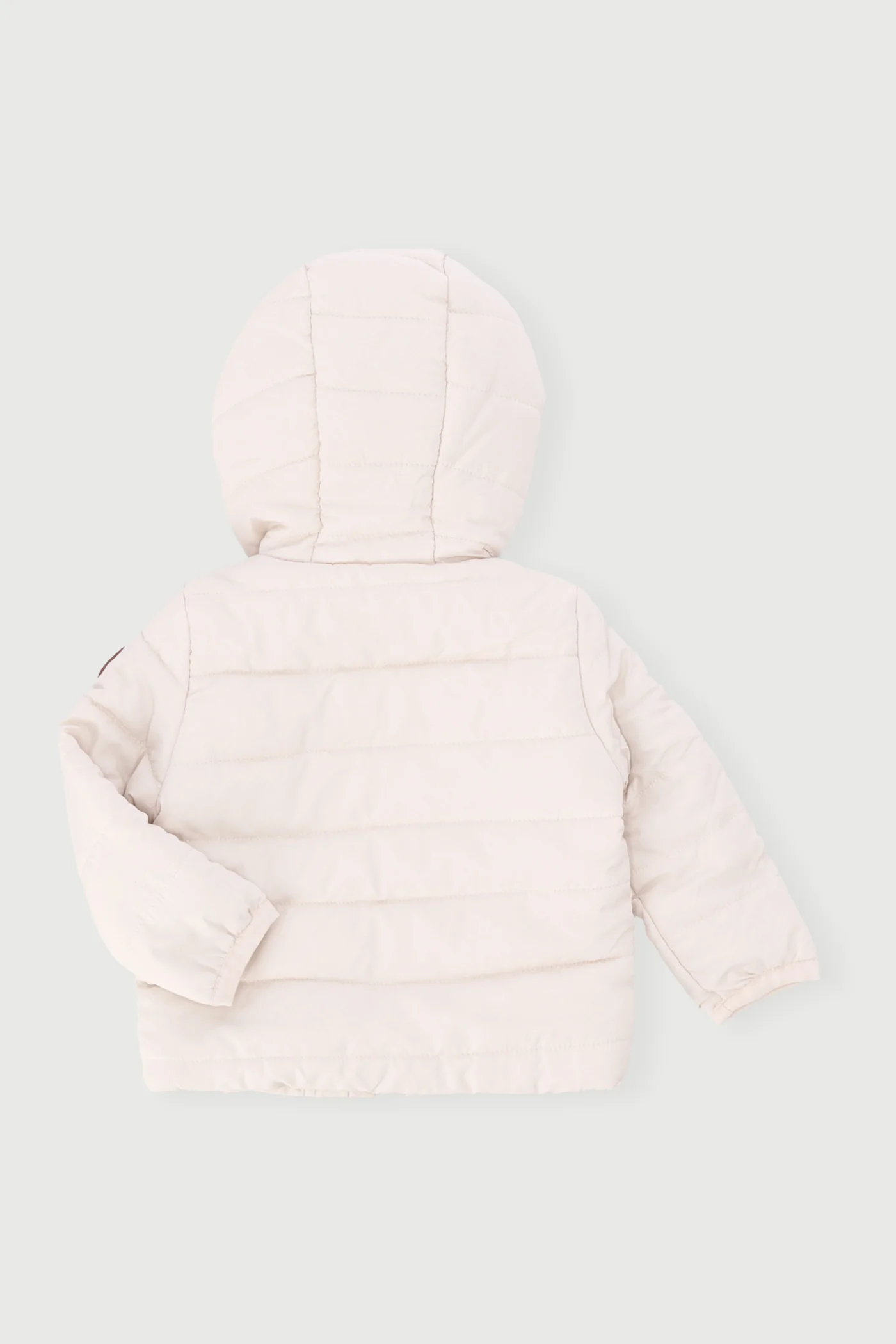Baby Boys Bear Puffer Jacket - Light Stone - Image 2