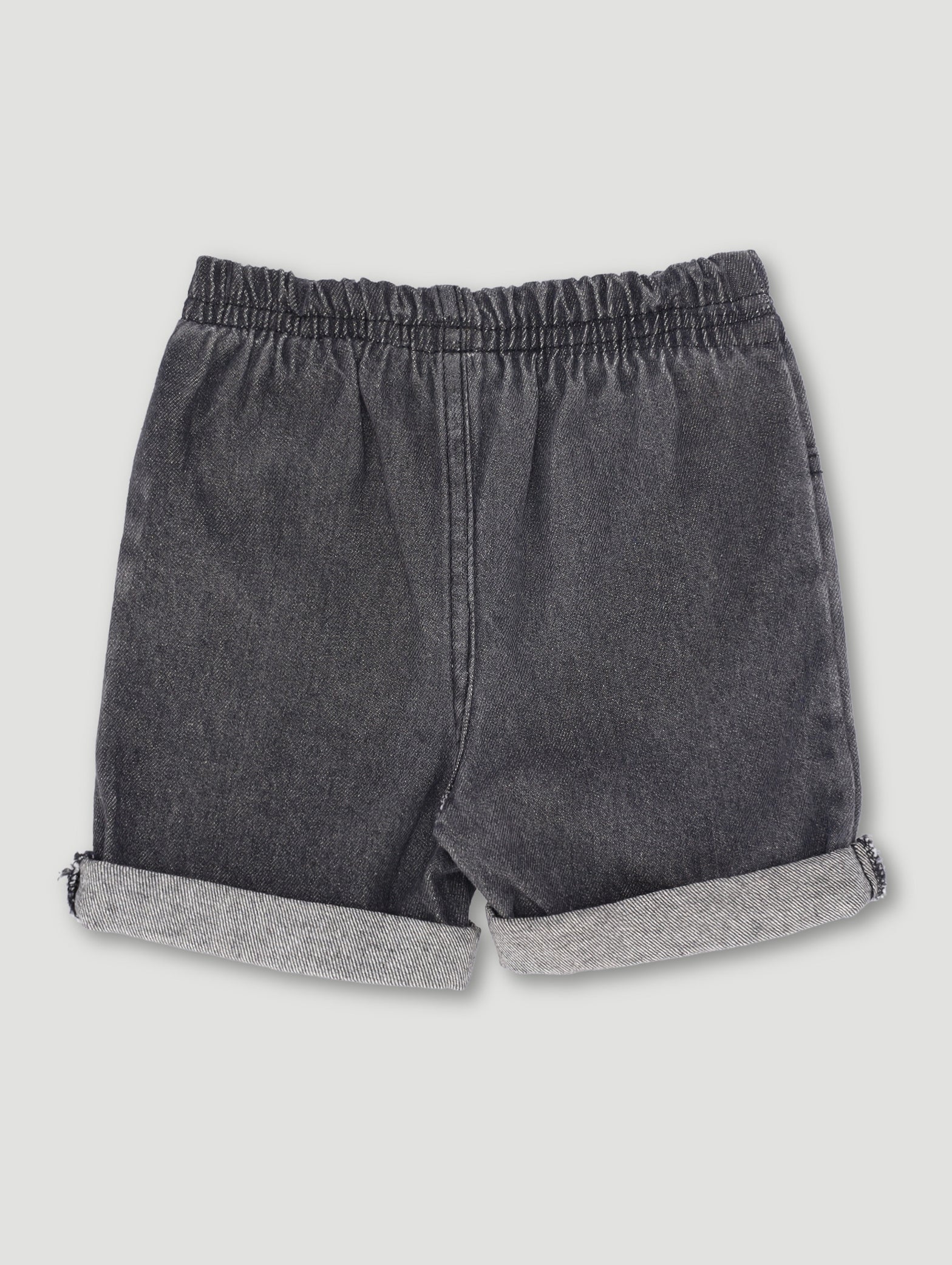 Baby Boys Black Acid Denim Short - Grey - Image 2