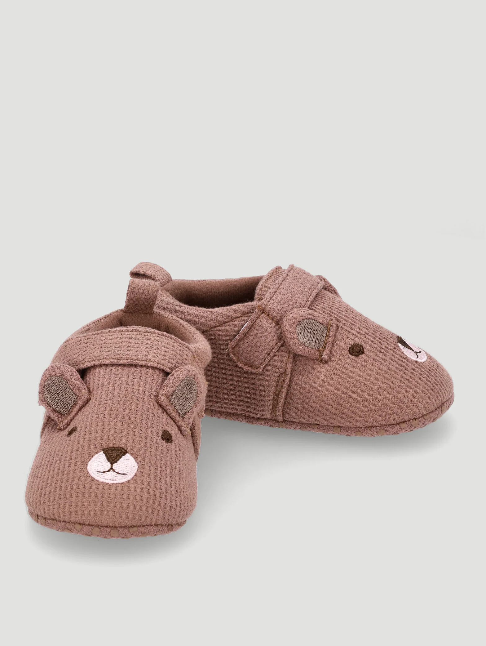 Baby Boys Brown Bear Slipper - Brown - Image 4