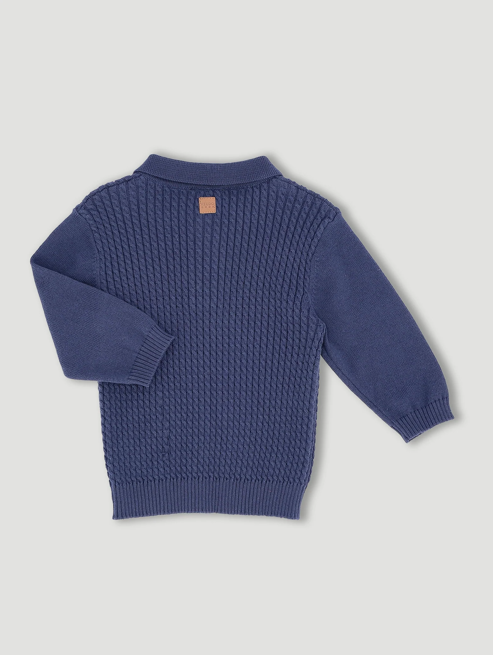 Keedo Baby Boys Cable Knit Smart Polo Top - Image 2