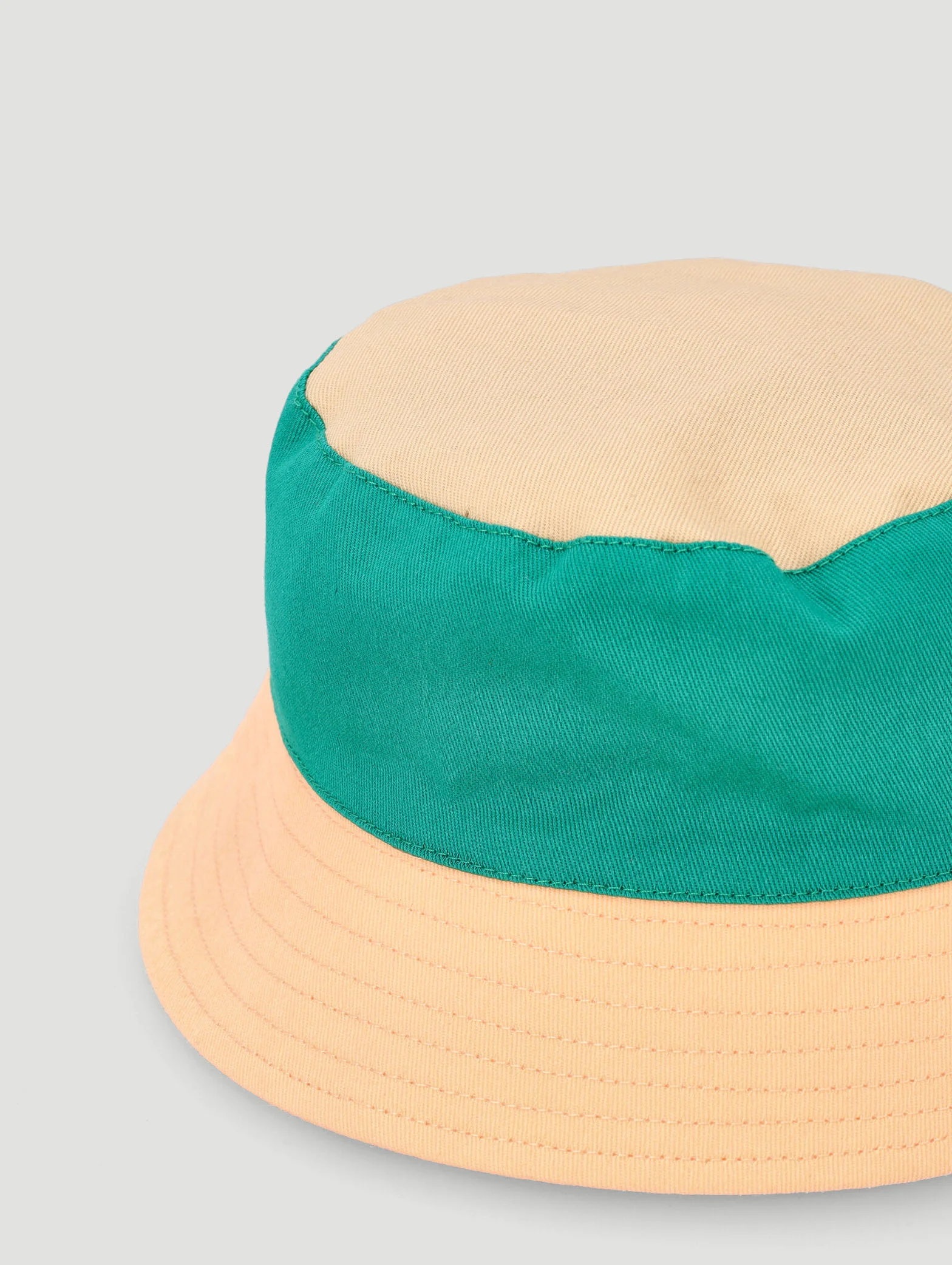 Baby Boys Colourblock Twill Bucket Hat - Green/Orange - Image 3