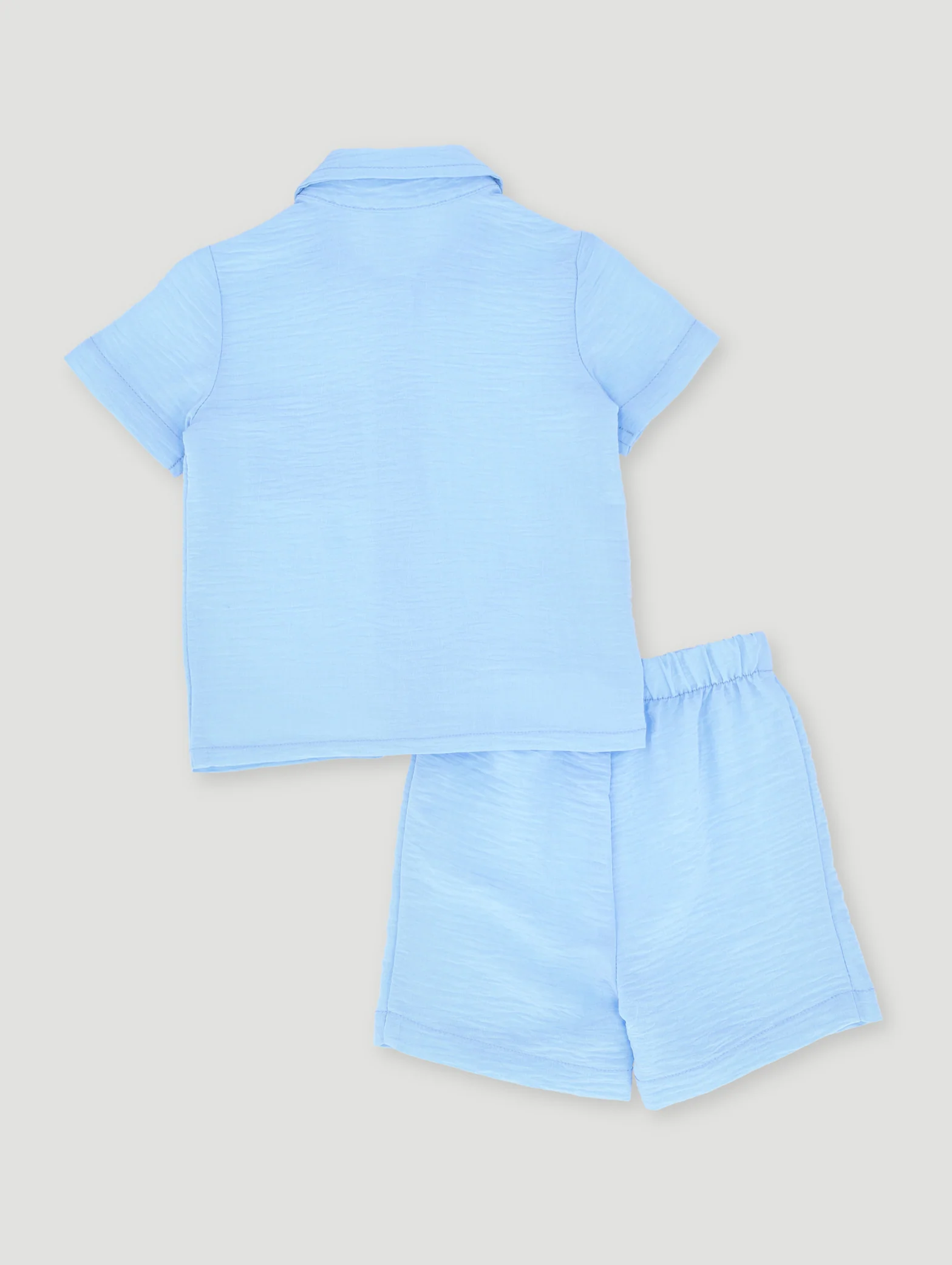 Baby Boys Crinkle Cotton Set - Pale Blue - Image 2