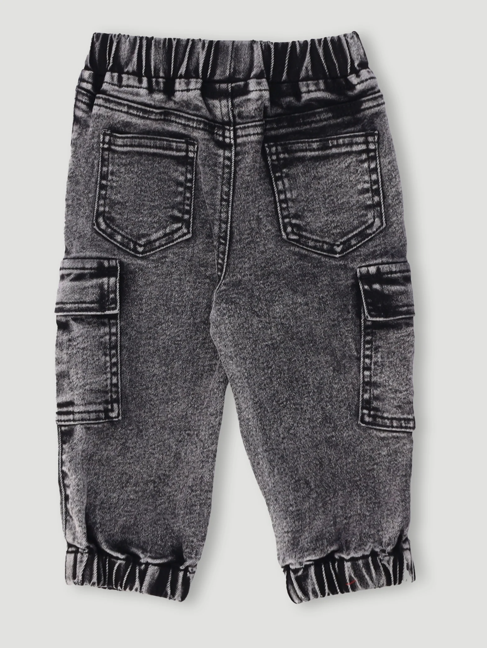 Baby Boys Denim Cargo Jogger - Acid Wash - Image 2