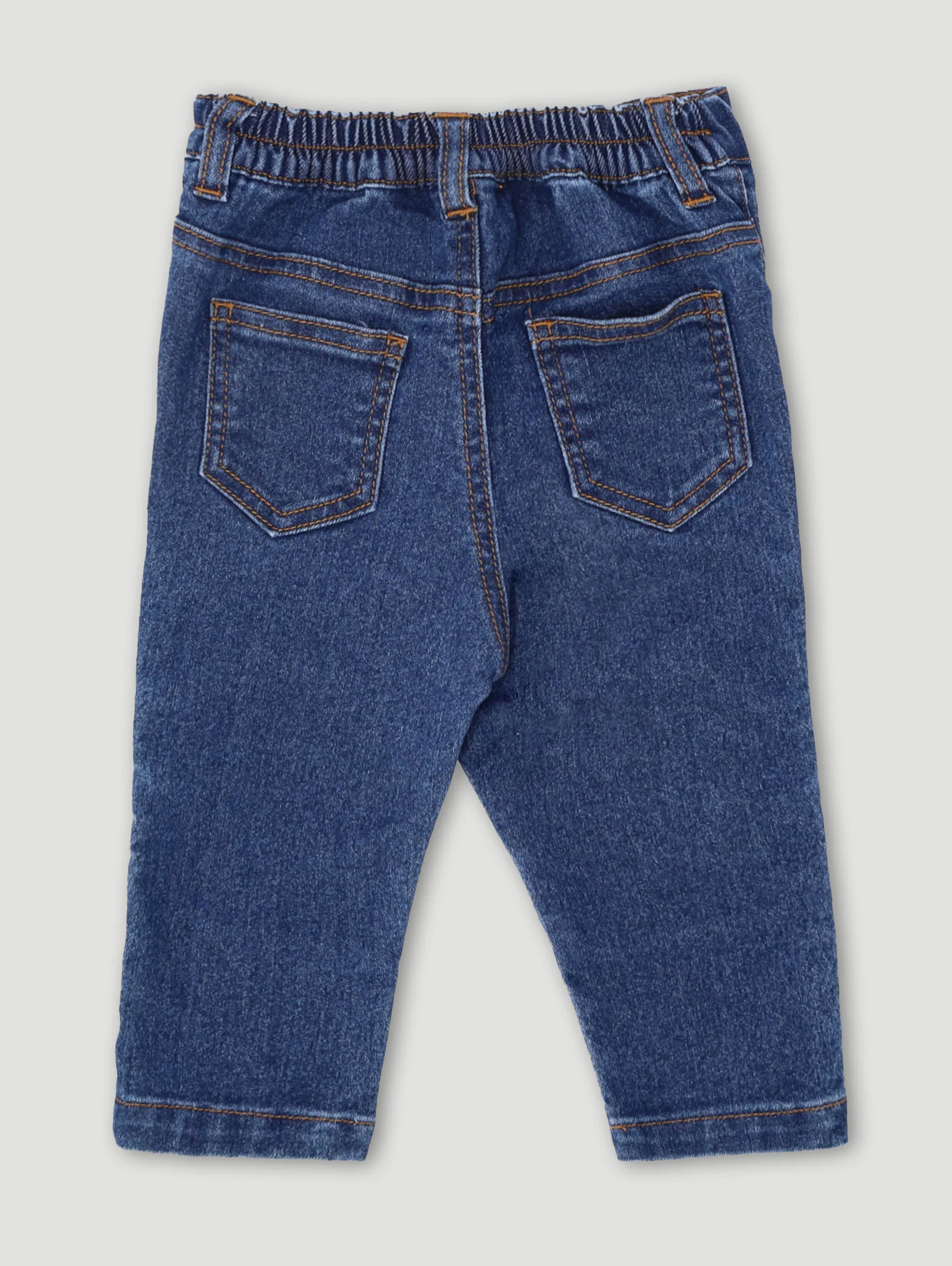 Baby Boys Destress Pleated Denim - Indigo - Image 2