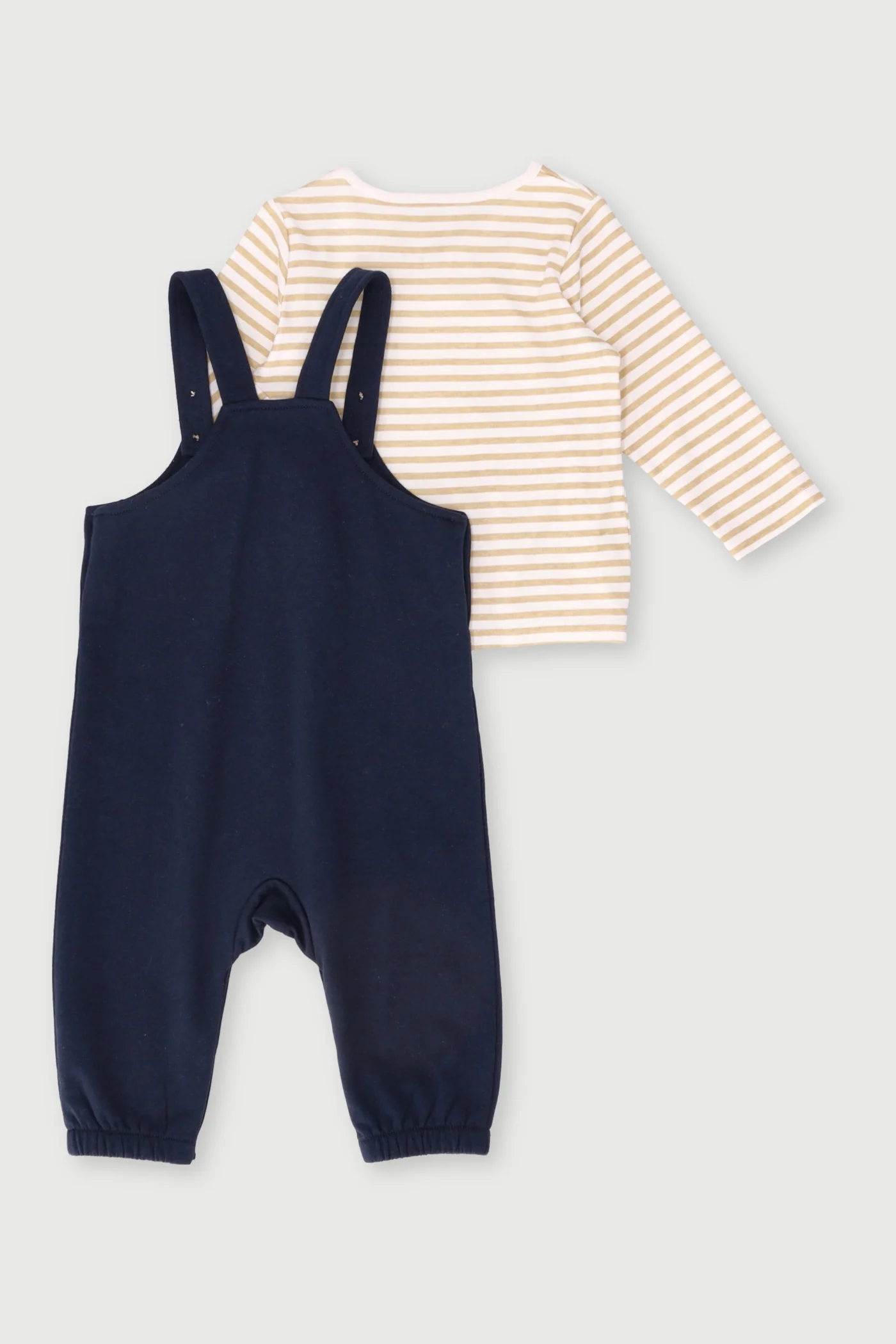 Baby Boys Dino Hugs Fleece Dungaree Set - Dark Navy - Image 2