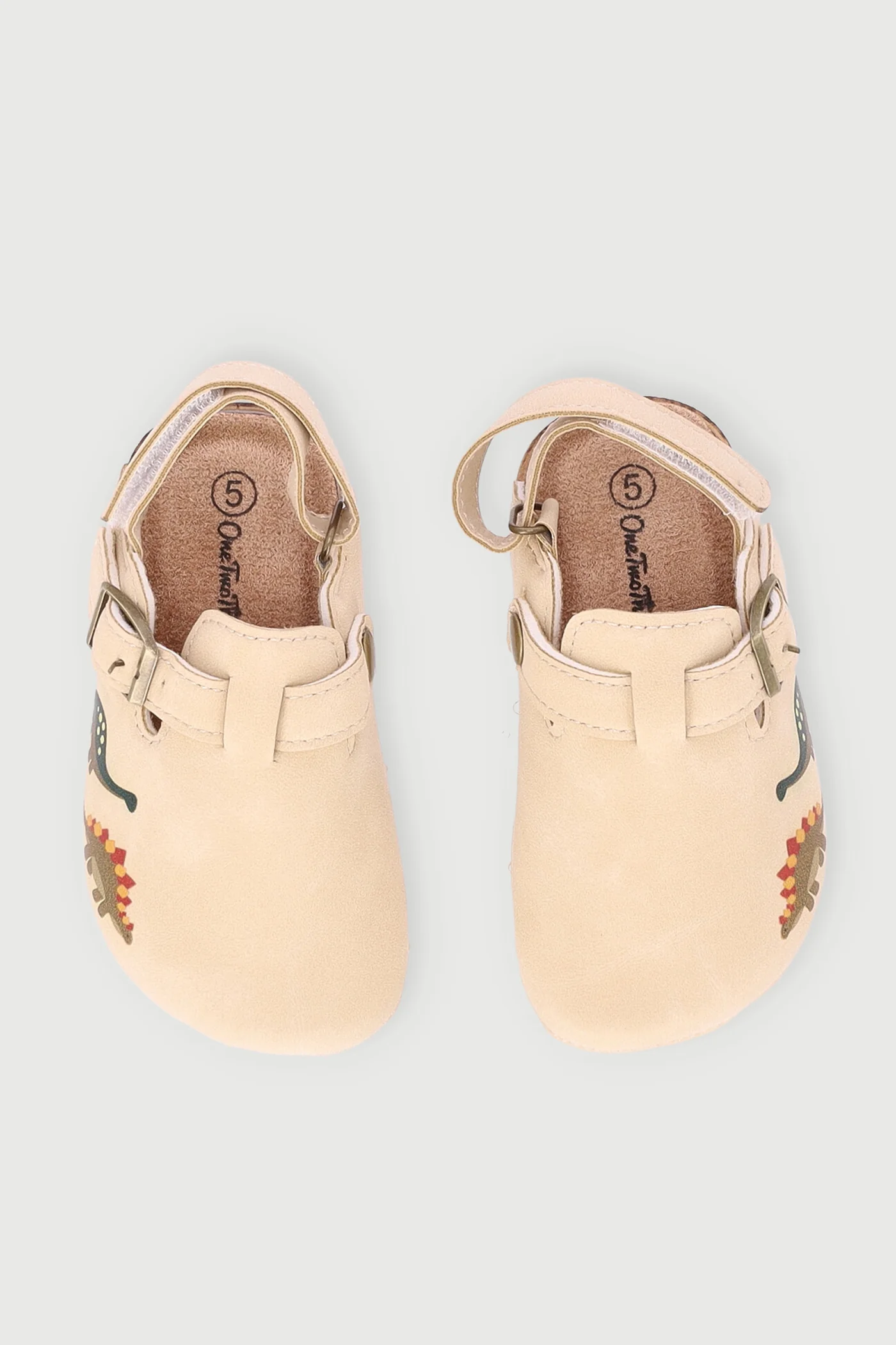 Baby Boys Dino Print Clog - Stone - Image 5