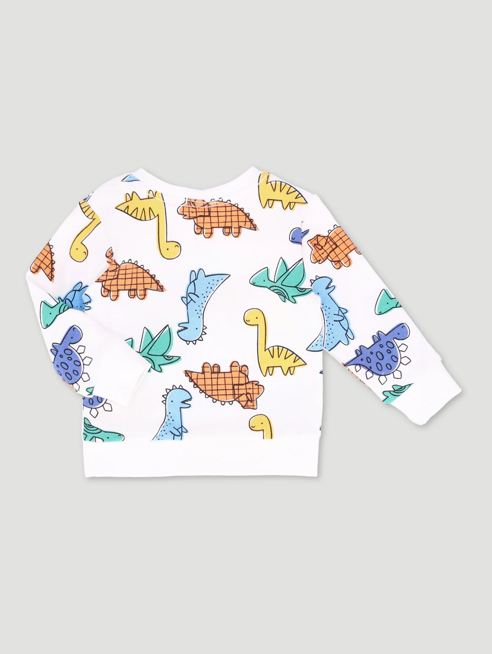 Baby Boys Dino Print Fleece Top - Cream - Image 2