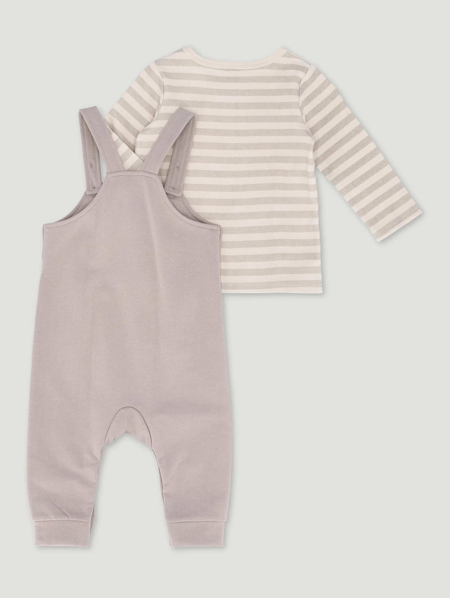 Baby Boys Dungaree Set - Stone - Image 2