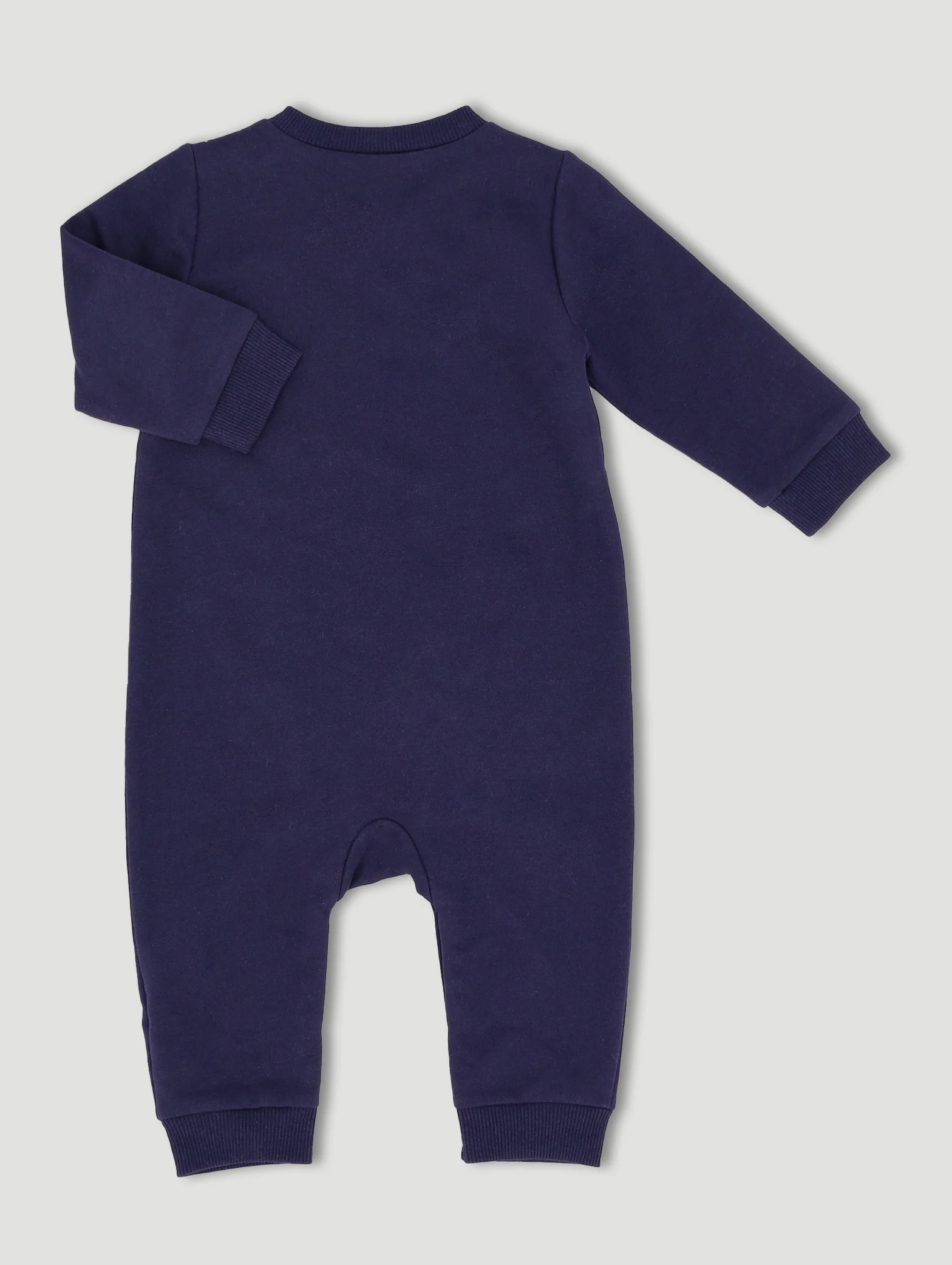 Baby Boys Elephant Brushed Fleece Sleepsuit - Navy - Image 2
