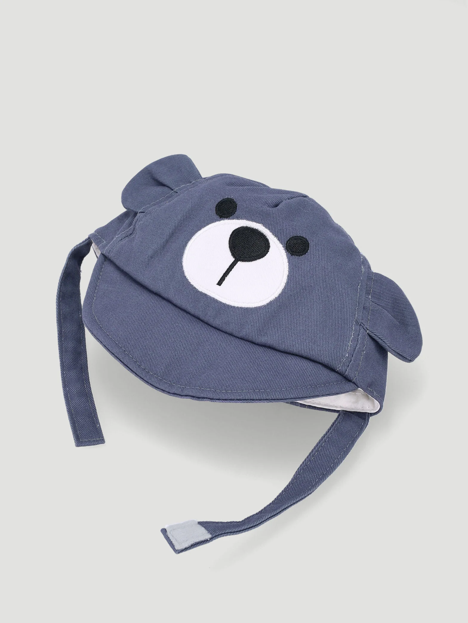 Baby Boys Embroidered Bear Peak Hat - Blue - Image 3