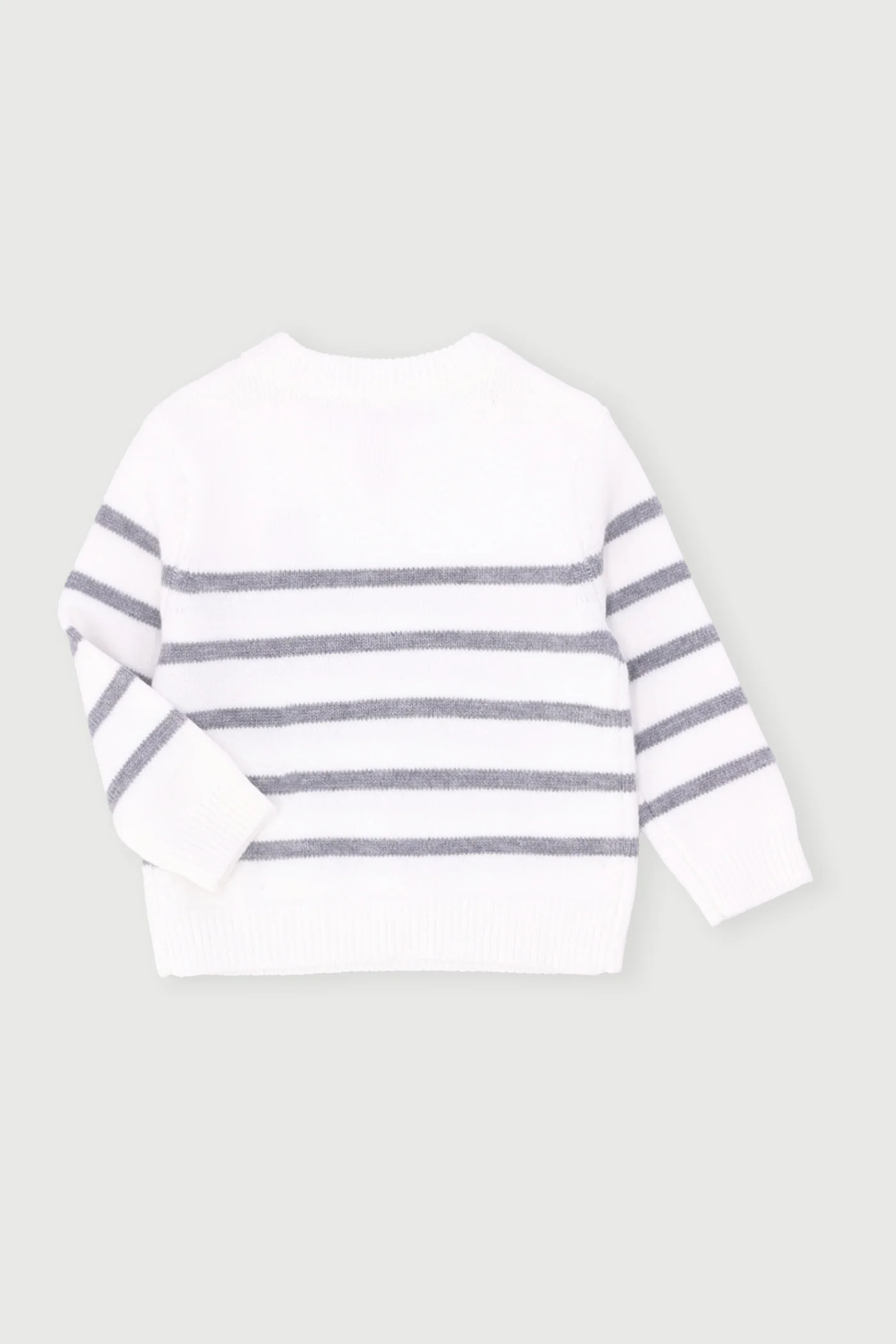Baby Boys Embroidered Dino Knitwear Pullover - Cream Multi - Image 2
