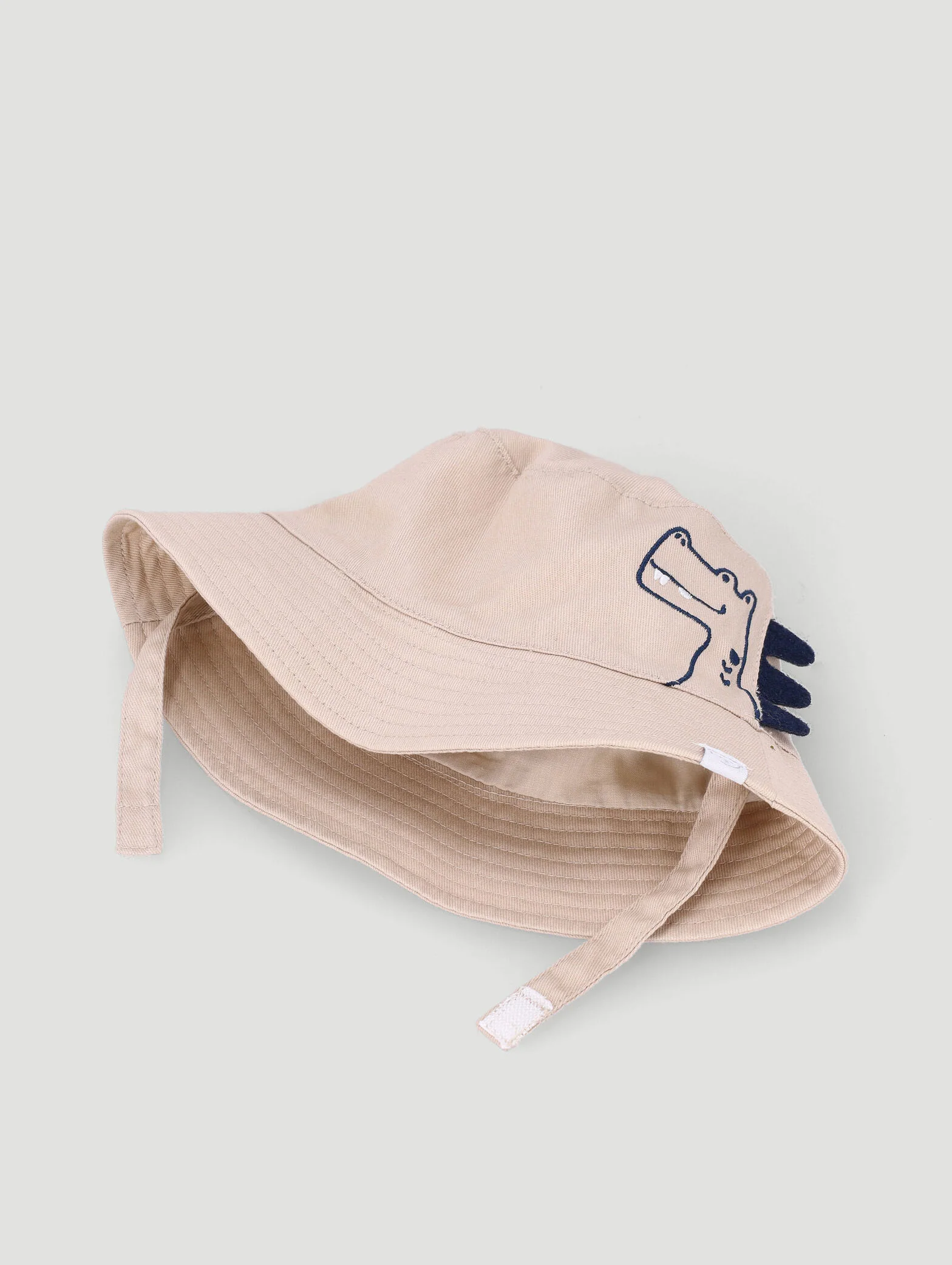 Baby Boys Embroidered Dino Twill Bucket Hat - Stone - Image 5