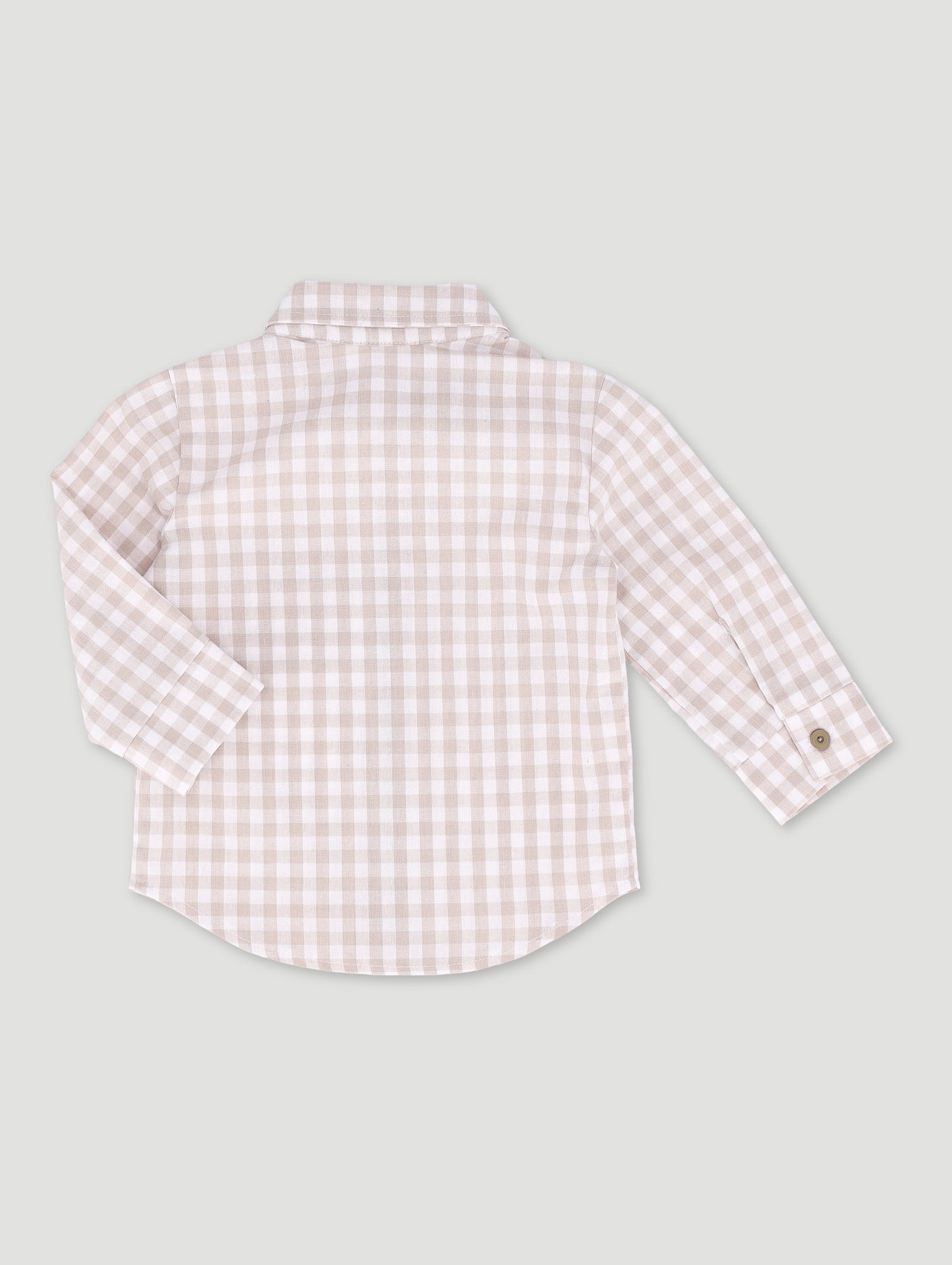Baby Boys Flannel Shirt - Stone - Image 2