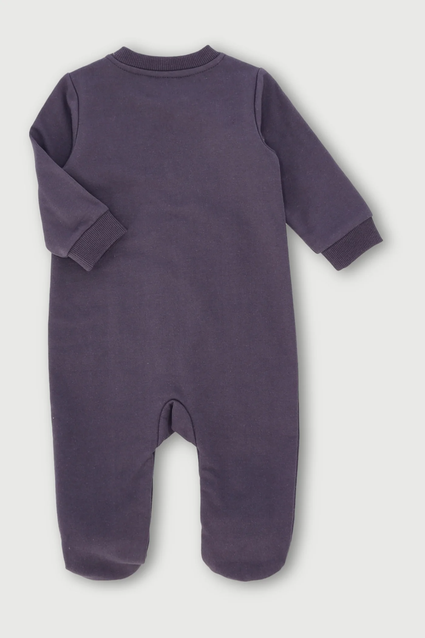 Baby Boys Lion Brushed Fleece Hooded Romper - Charcoal - Image 2
