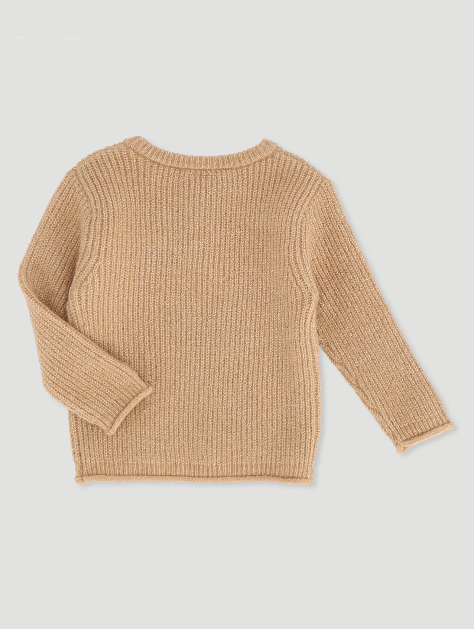 Baby Boys Long Sleeve Henley Knitwear Pullover - Tan - Image 2