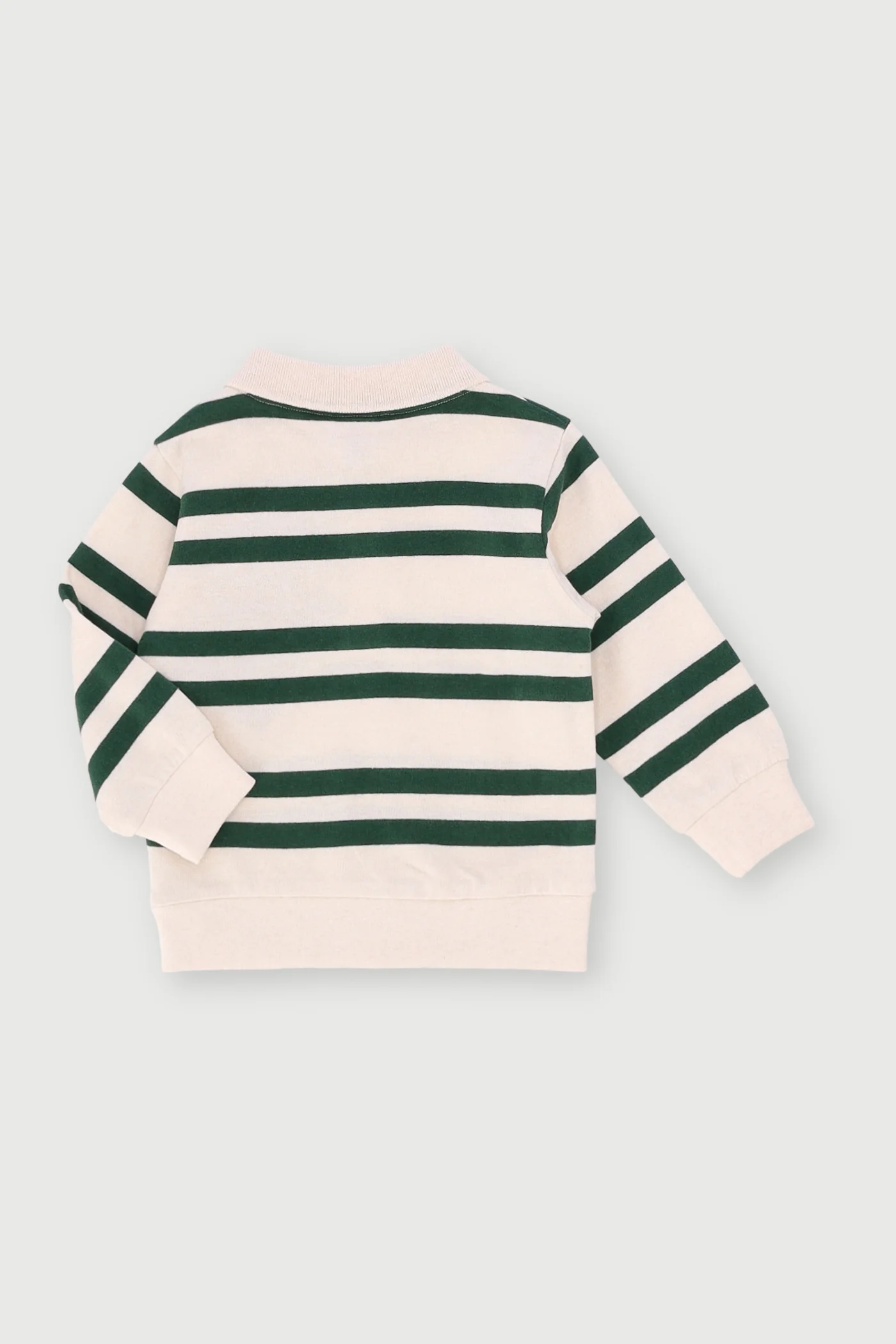 Baby Boys Long Sleeve Stripe Golfer - Fatigue - Image 2