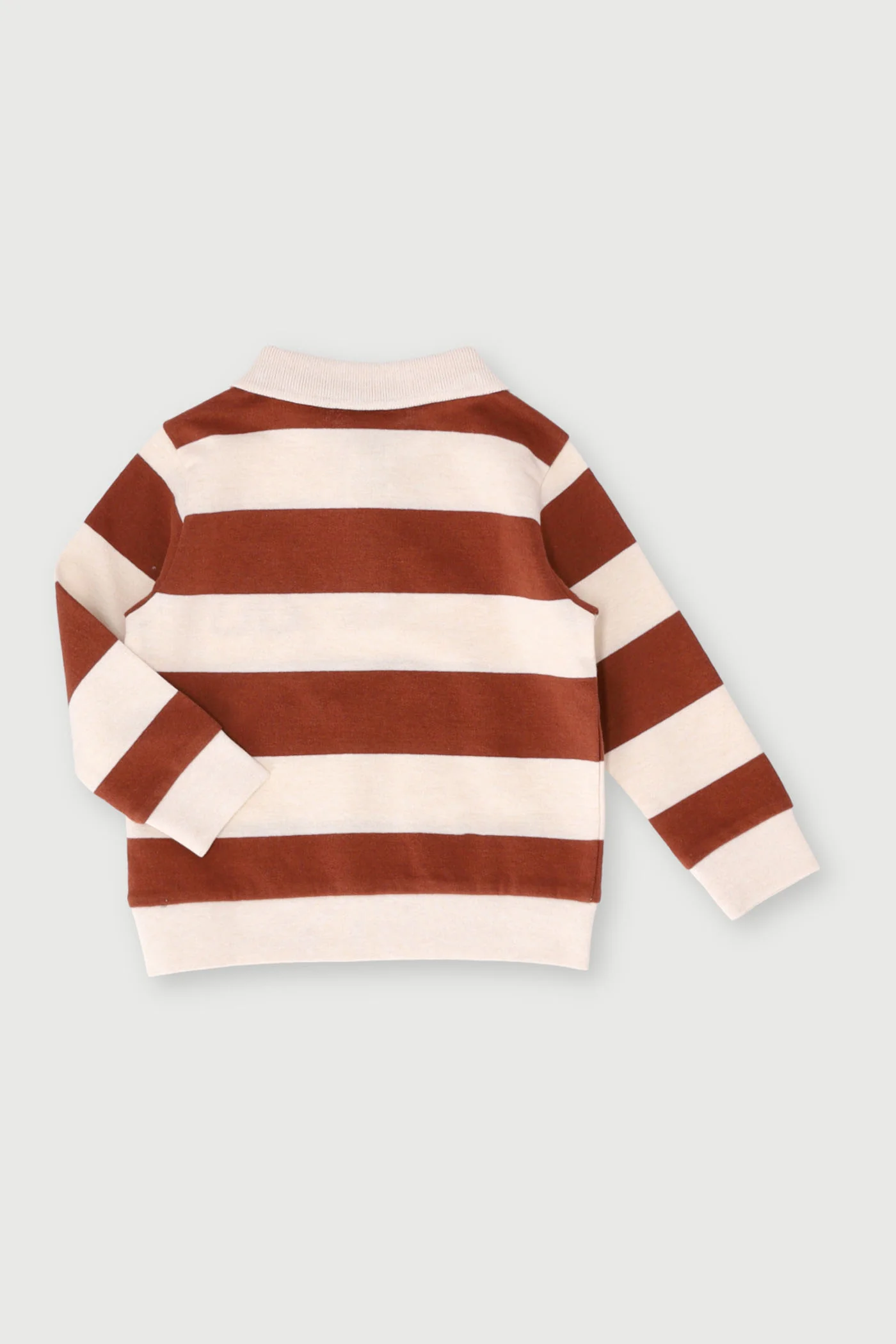 Baby Boys Long Sleeve Thick Stripe Golfer Jersey - Tan - Image 3