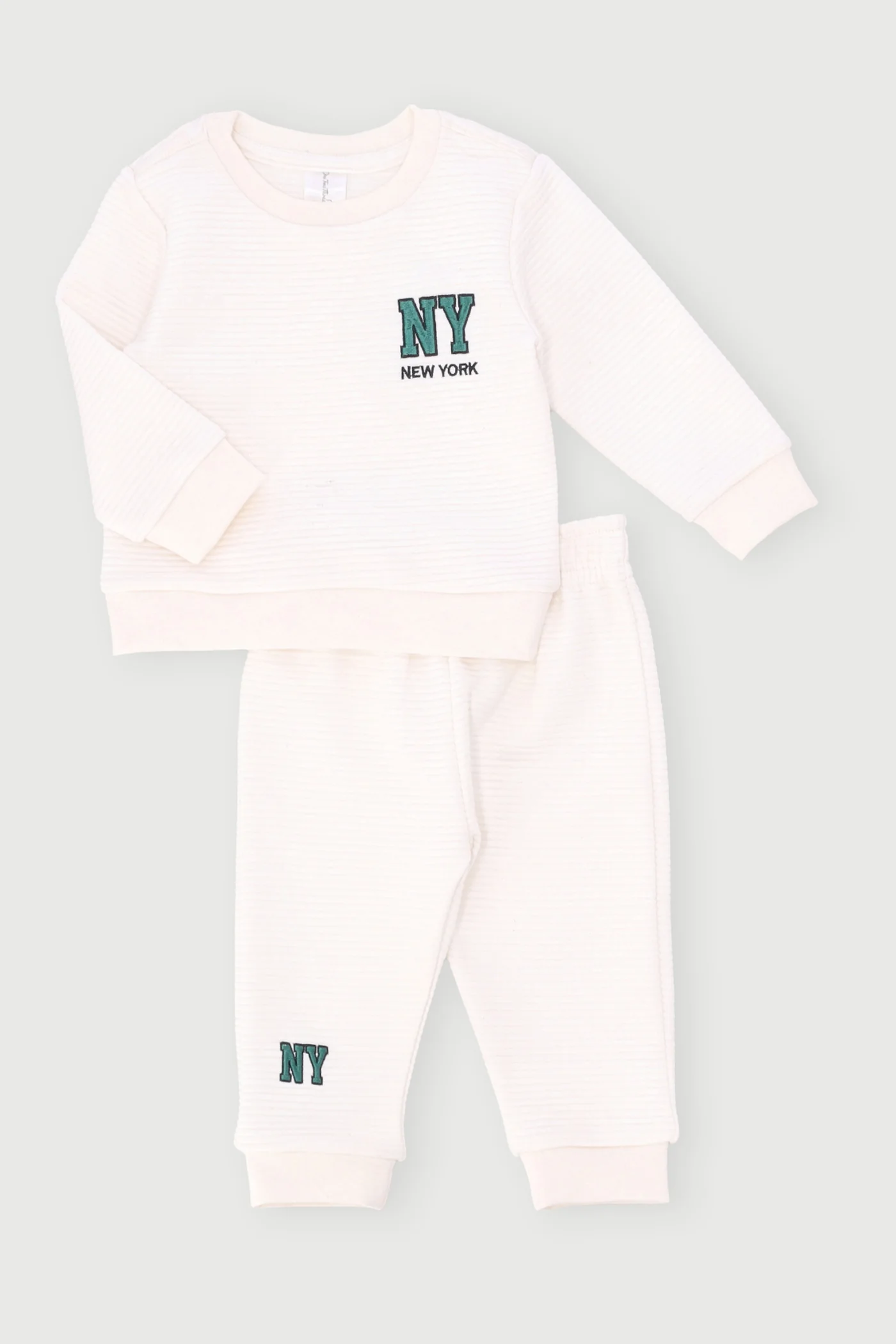 Baby Boys New York Bubble Quilted Set - Cream Multi - Image 2