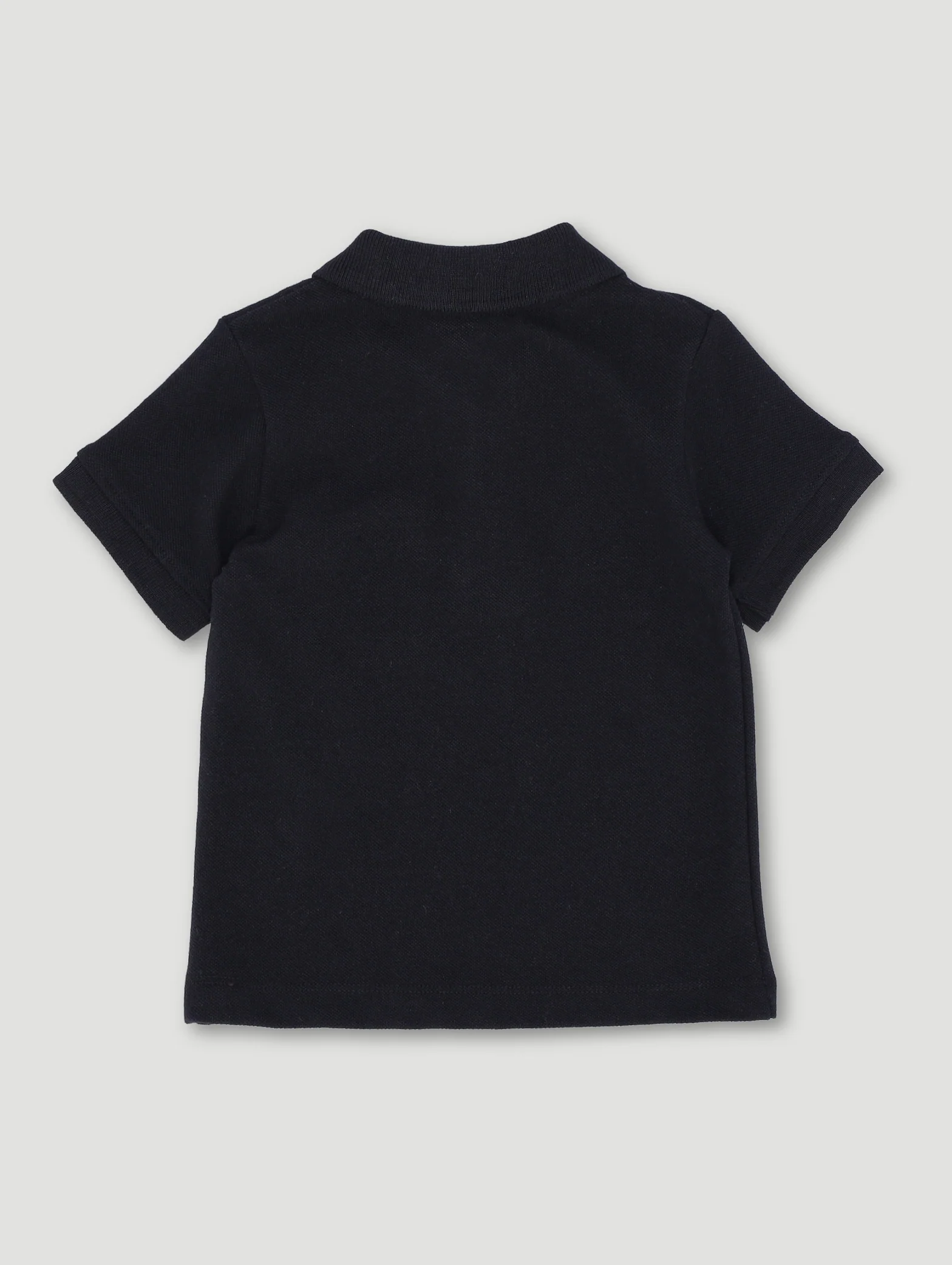 Baby Boys Plain Bear Badge Knit Golfer - Black - Image 2